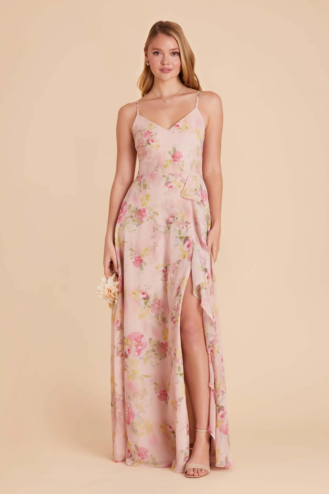 Theresa Chiffon Dress - Vintage Pink Floral