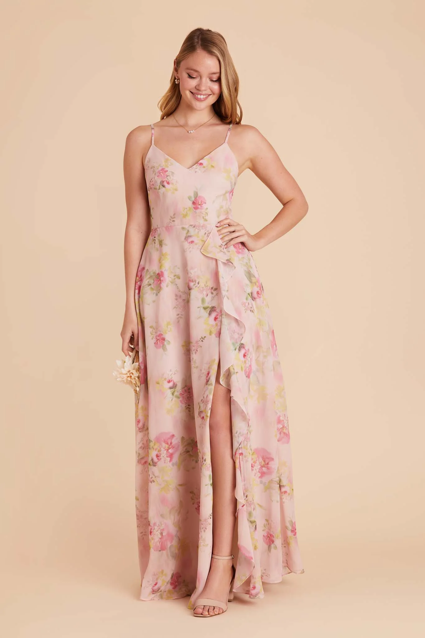 Theresa Chiffon Dress - Vintage Pink Floral - Image 6