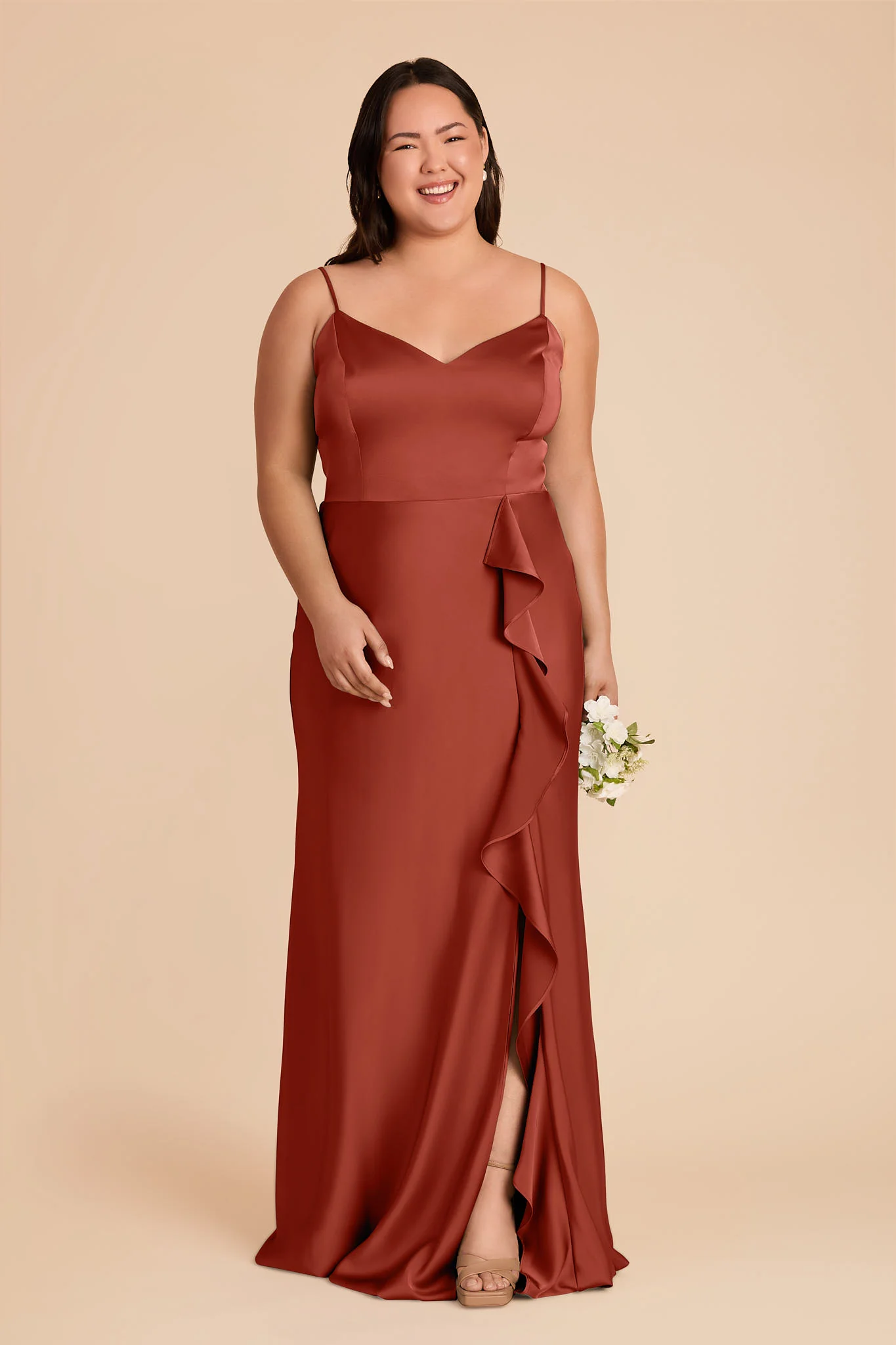 Theresa Matte Satin Dress - Auburn - Image 2