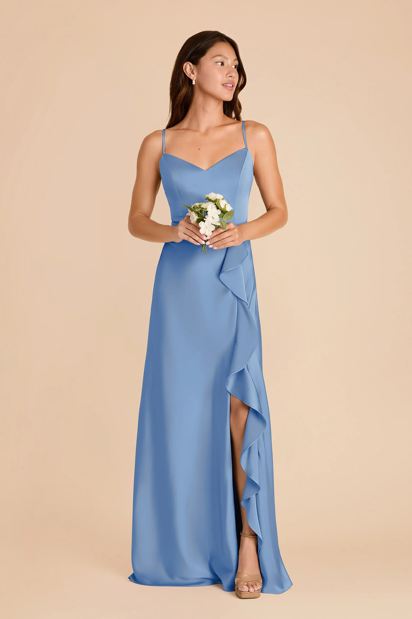 Theresa Matte Satin Dress - Bluebell - Image 3