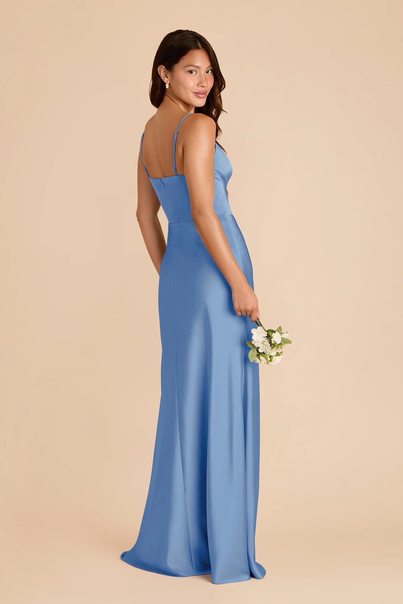 Theresa Matte Satin Dress - Bluebell - Image 4