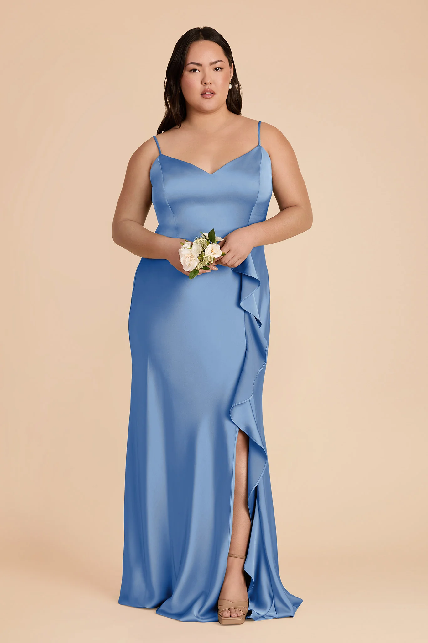 Theresa Matte Satin Dress - Bluebell - Image 6