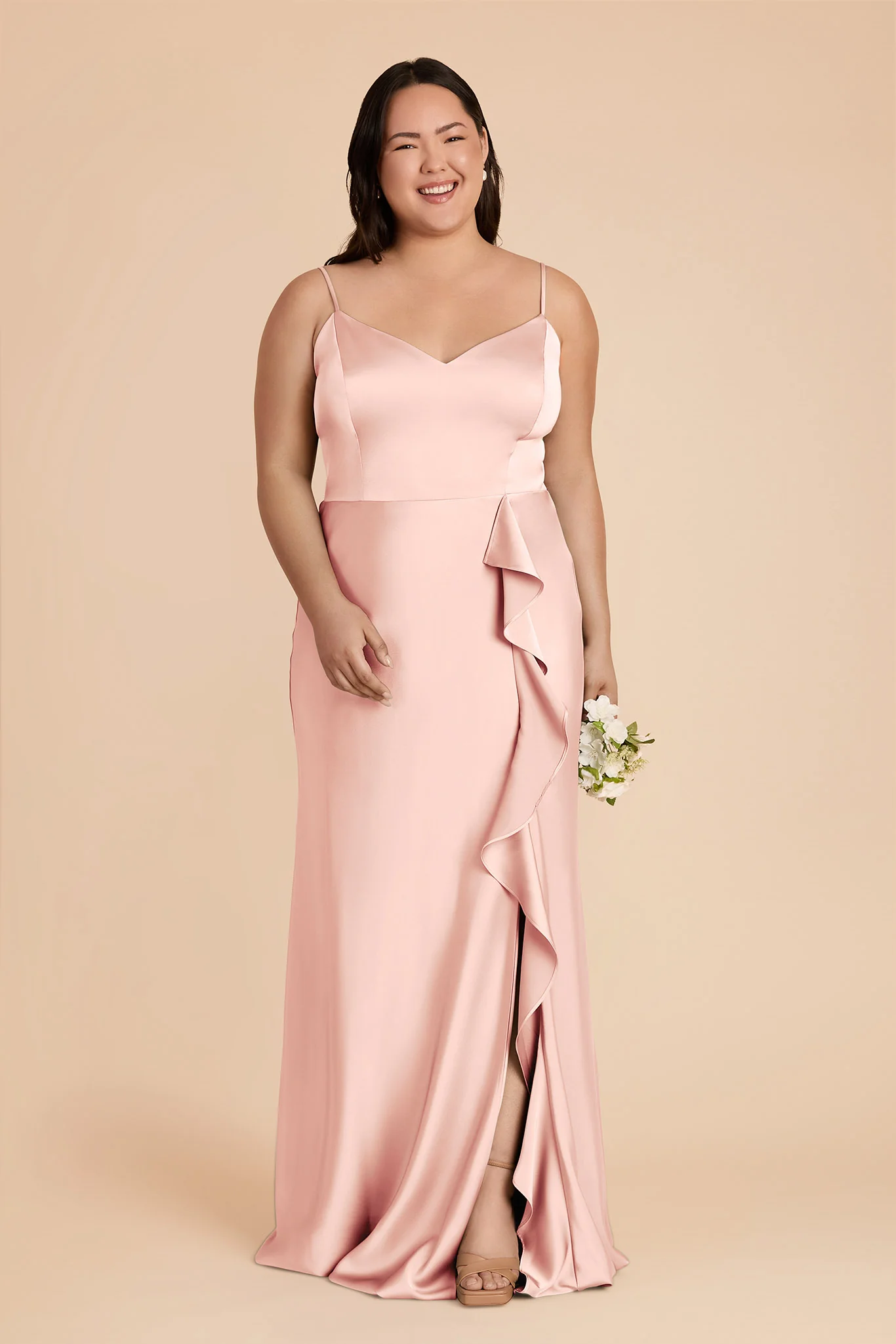Theresa Matte Satin Dress - Blush Pink - Image 2