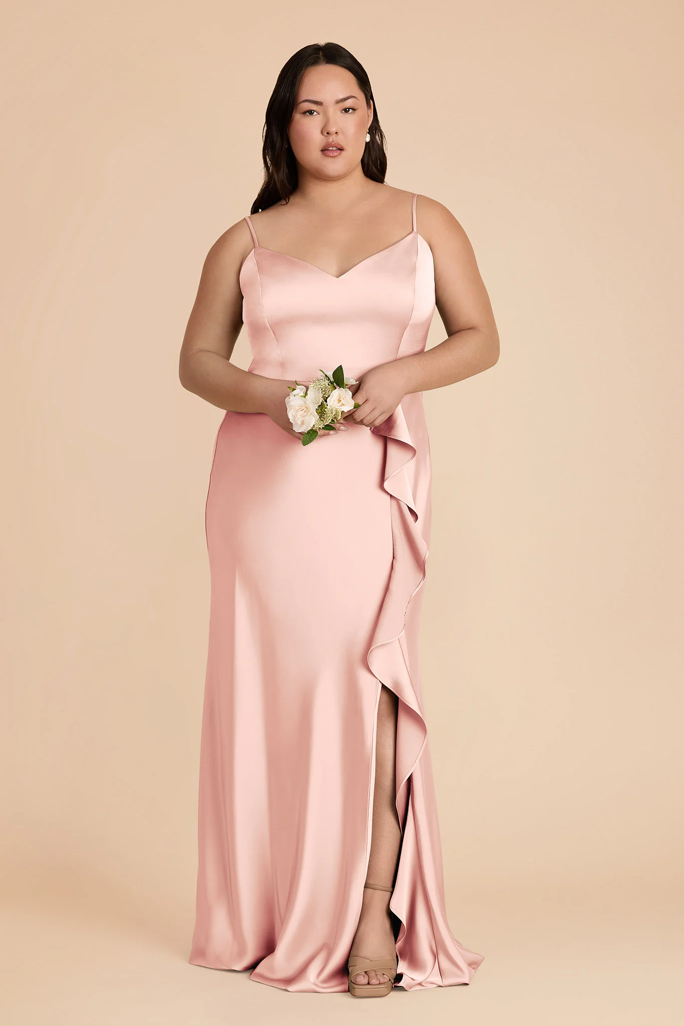 Theresa Matte Satin Dress - Blush Pink - Image 6