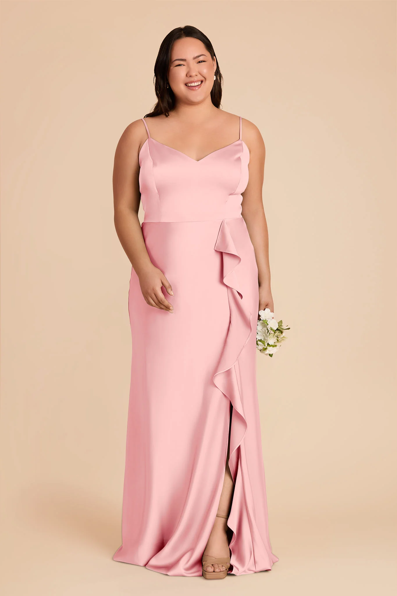 Theresa Matte Satin Dress - Bubblegum Pink - Image 2