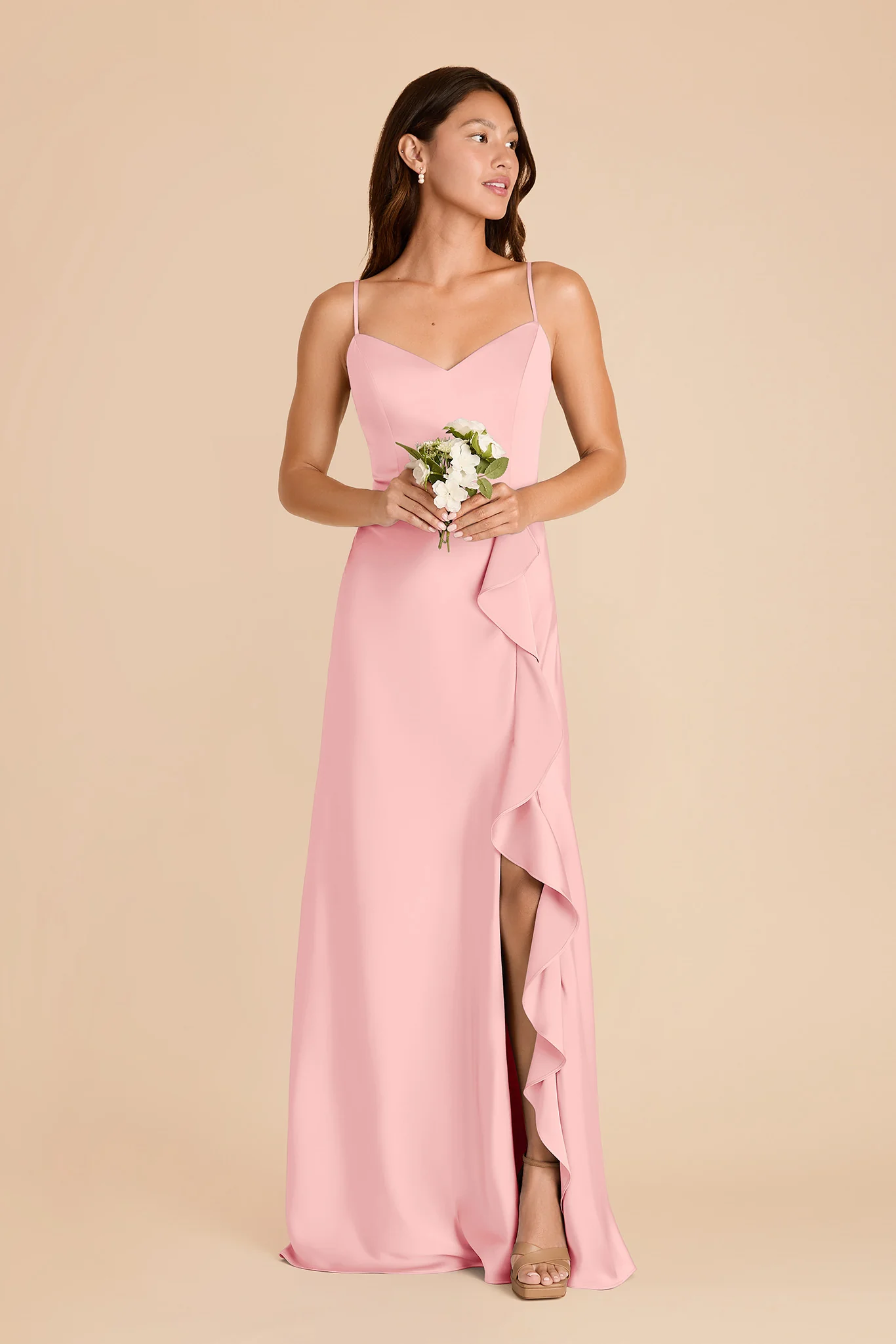Theresa Matte Satin Dress - Bubblegum Pink - Image 3