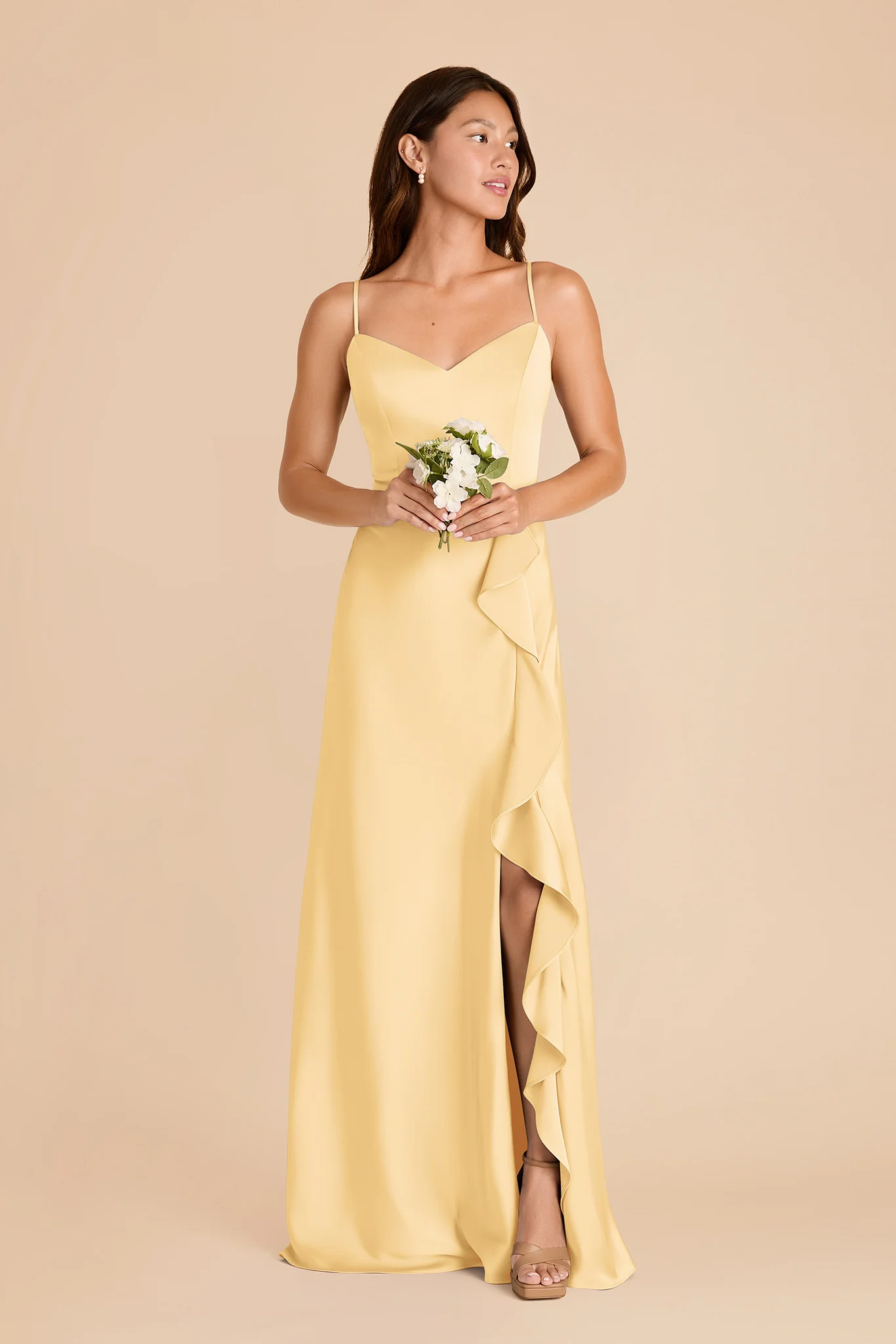 Theresa Matte Satin Dress - Butter - Image 3