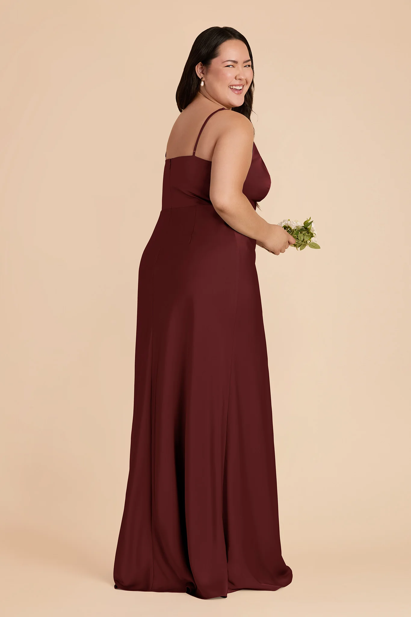 Theresa Matte Satin Dress - Cabernet - Image 7
