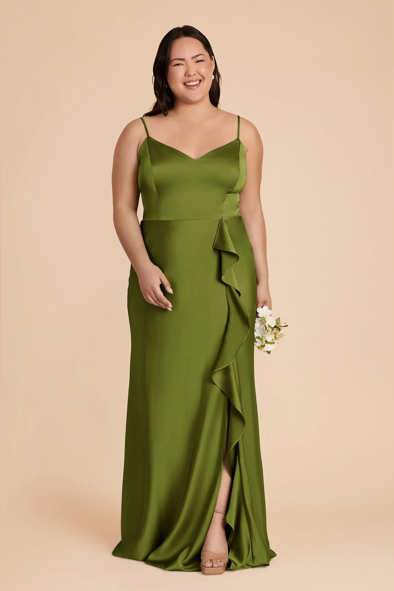 Theresa Matte Satin Dress - Cactus - Image 2