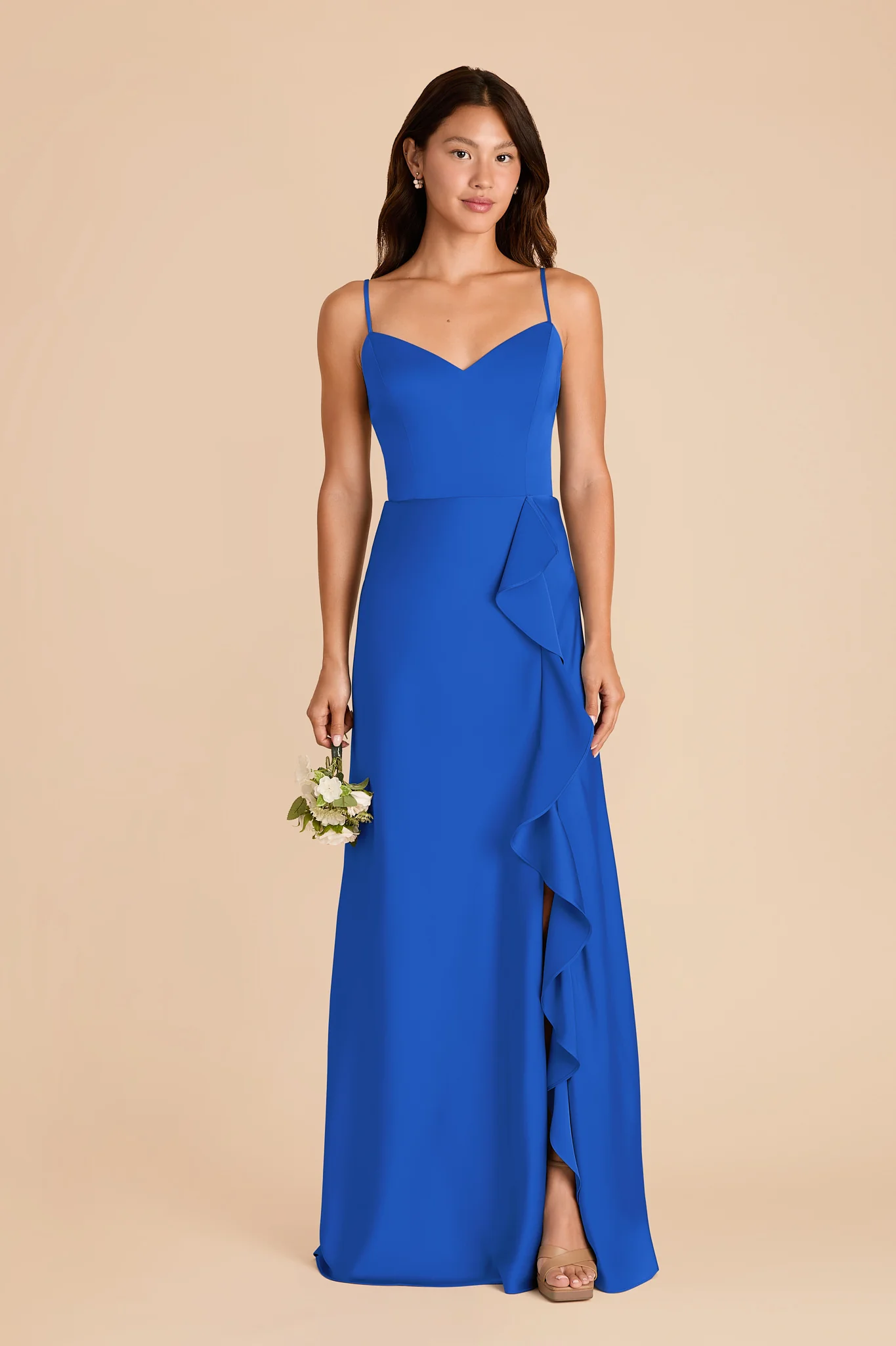 Theresa Matte Satin Dress - Cobalt Blue