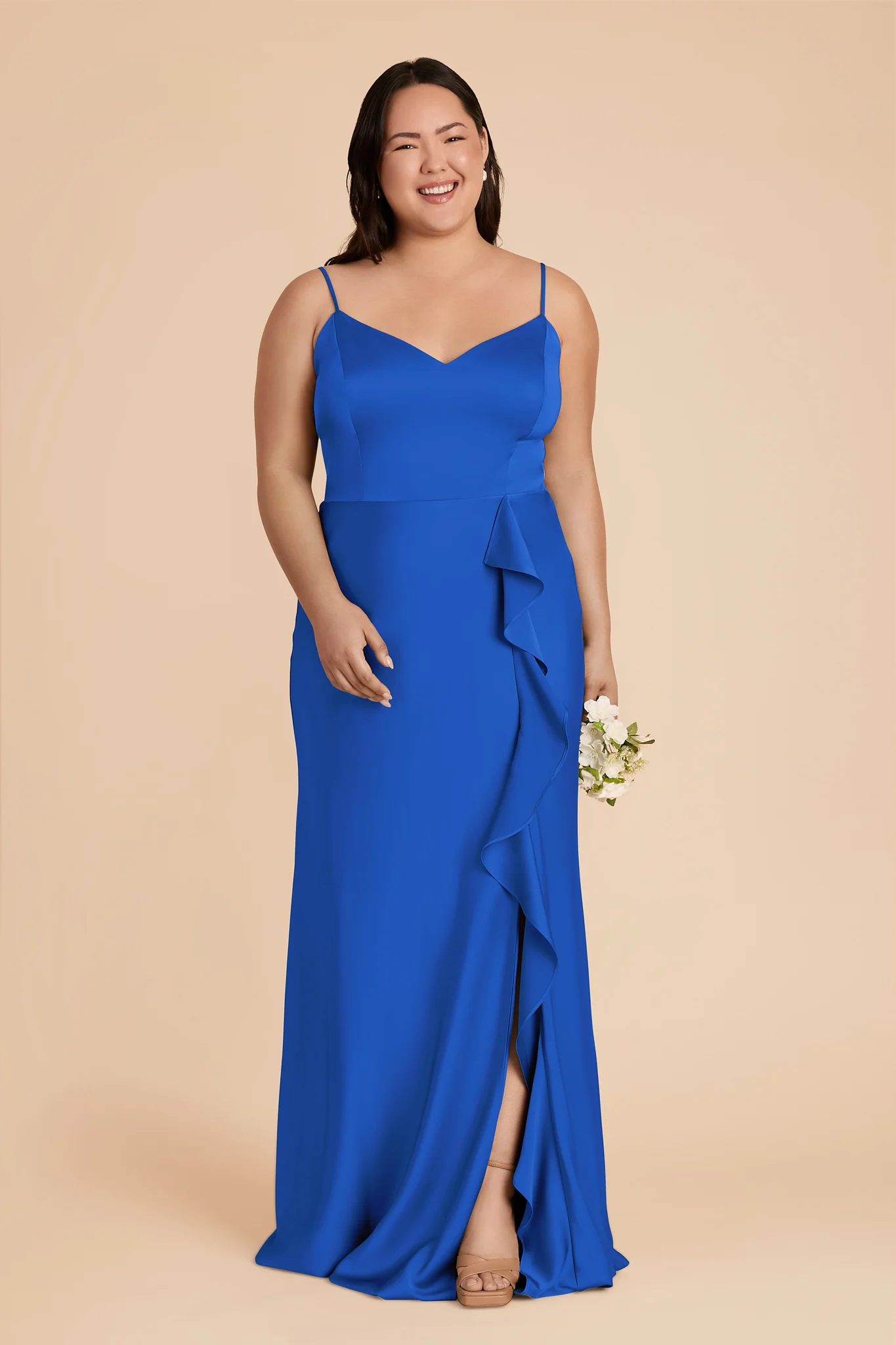 Theresa Matte Satin Dress - Cobalt Blue - Image 2