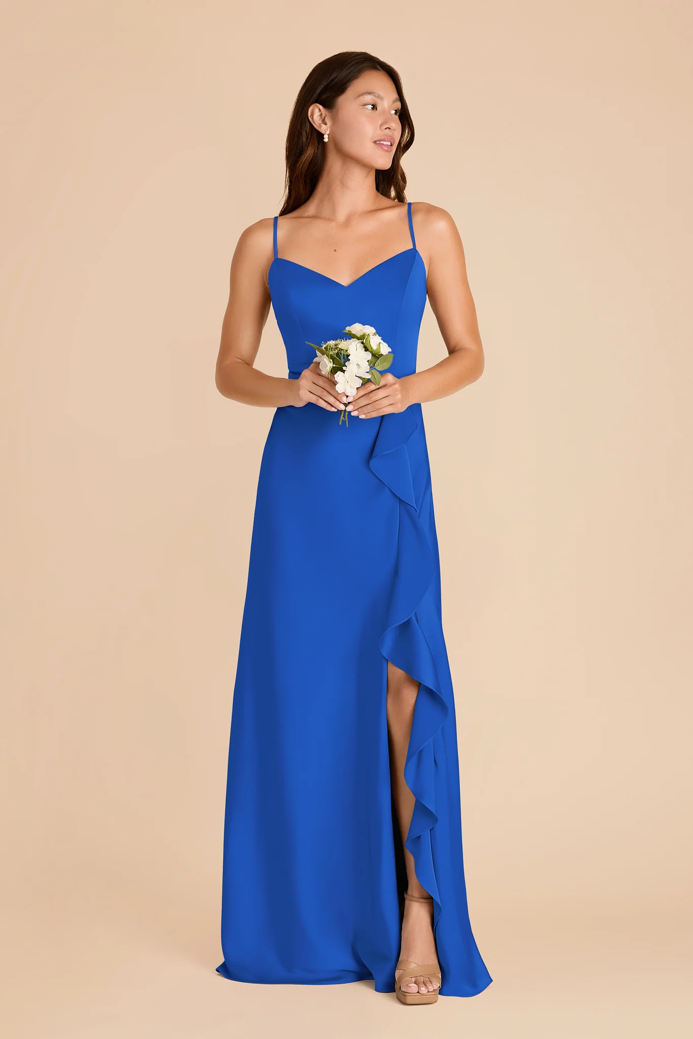 Theresa Matte Satin Dress - Cobalt Blue - Image 3