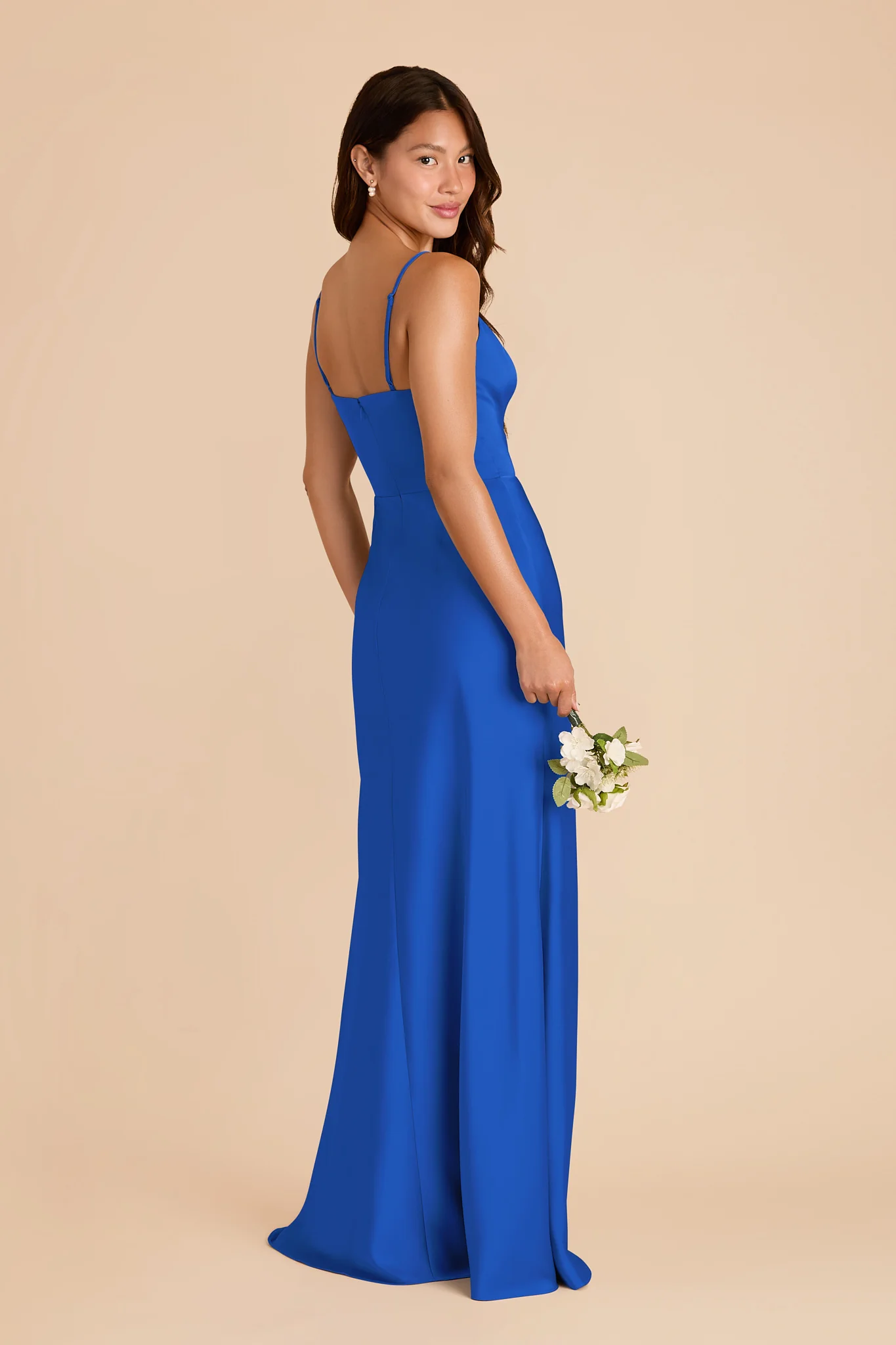 Theresa Matte Satin Dress - Cobalt Blue - Image 4
