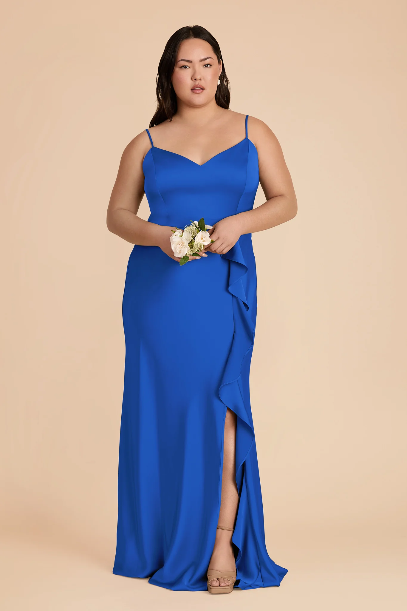 Theresa Matte Satin Dress - Cobalt Blue - Image 6