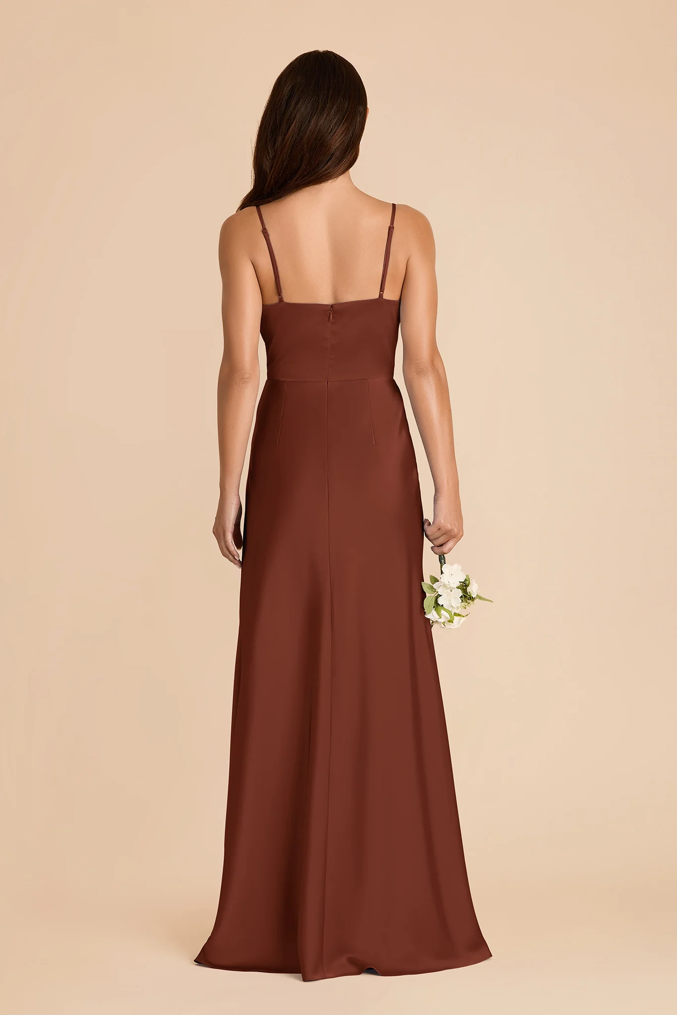 Theresa Matte Satin Dress - Cognac - Image 5