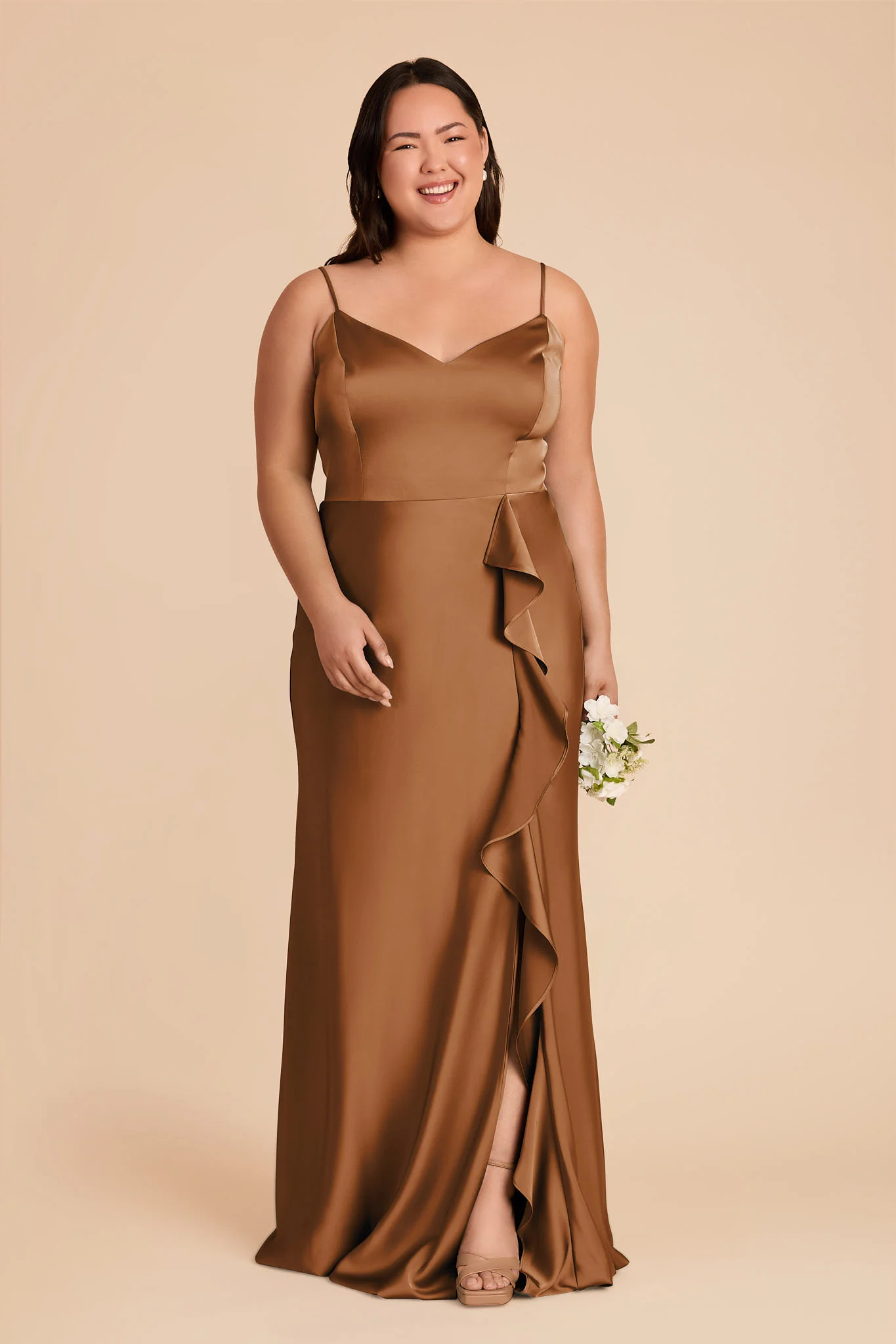 Theresa Matte Satin Dress - Copper - Image 2