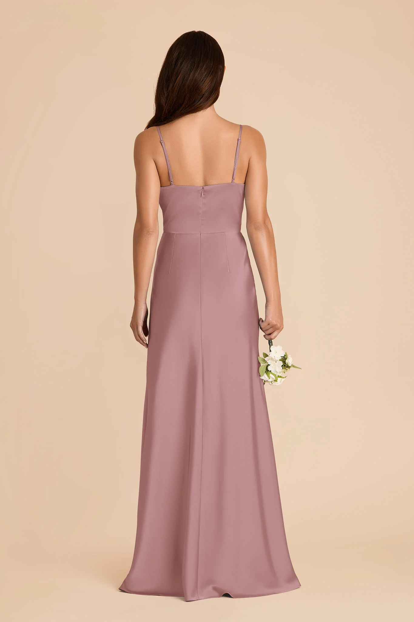 Theresa Matte Satin Dress - Dark Mauve - Image 4