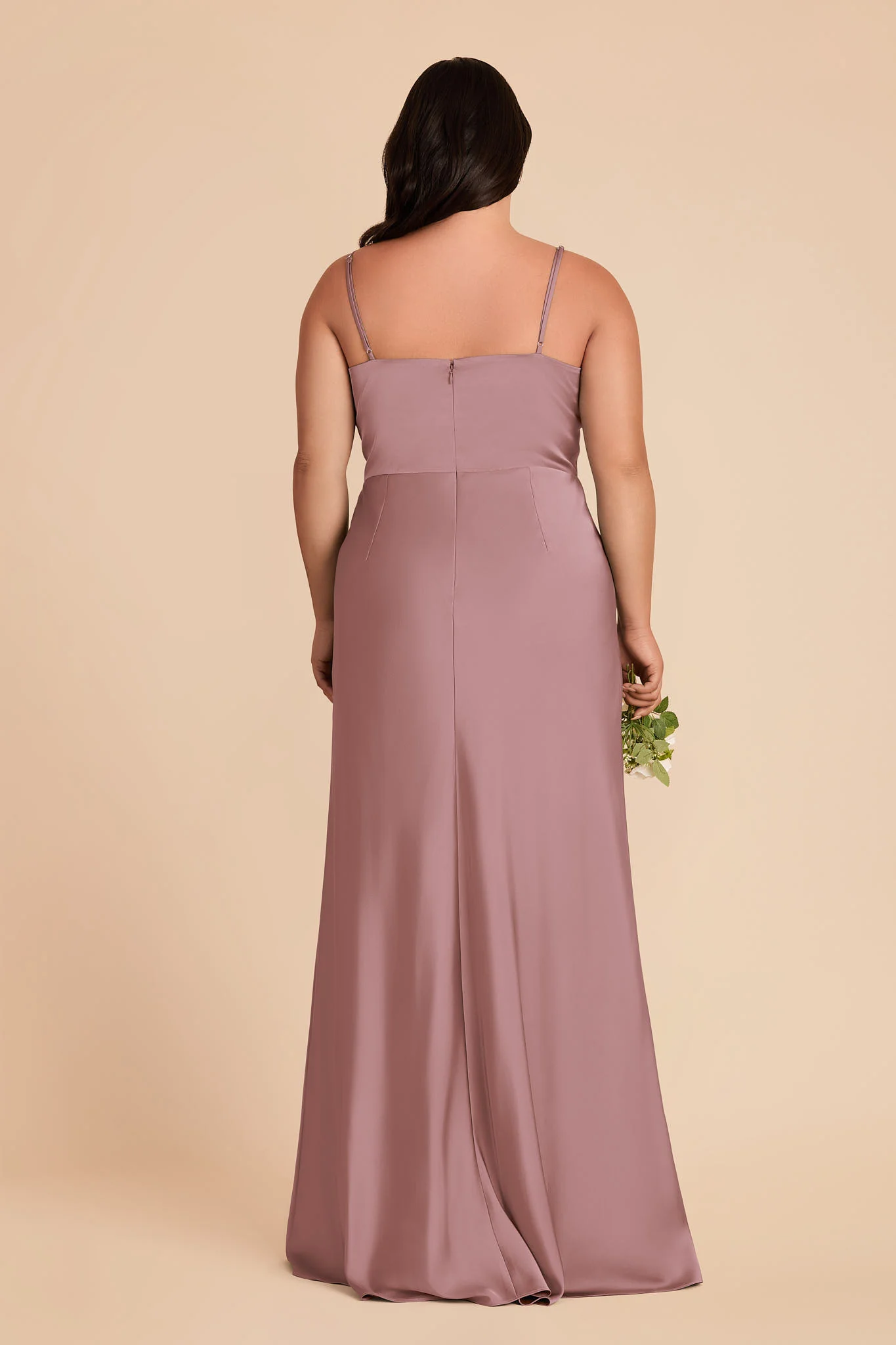 Theresa Matte Satin Dress - Dark Mauve - Image 7