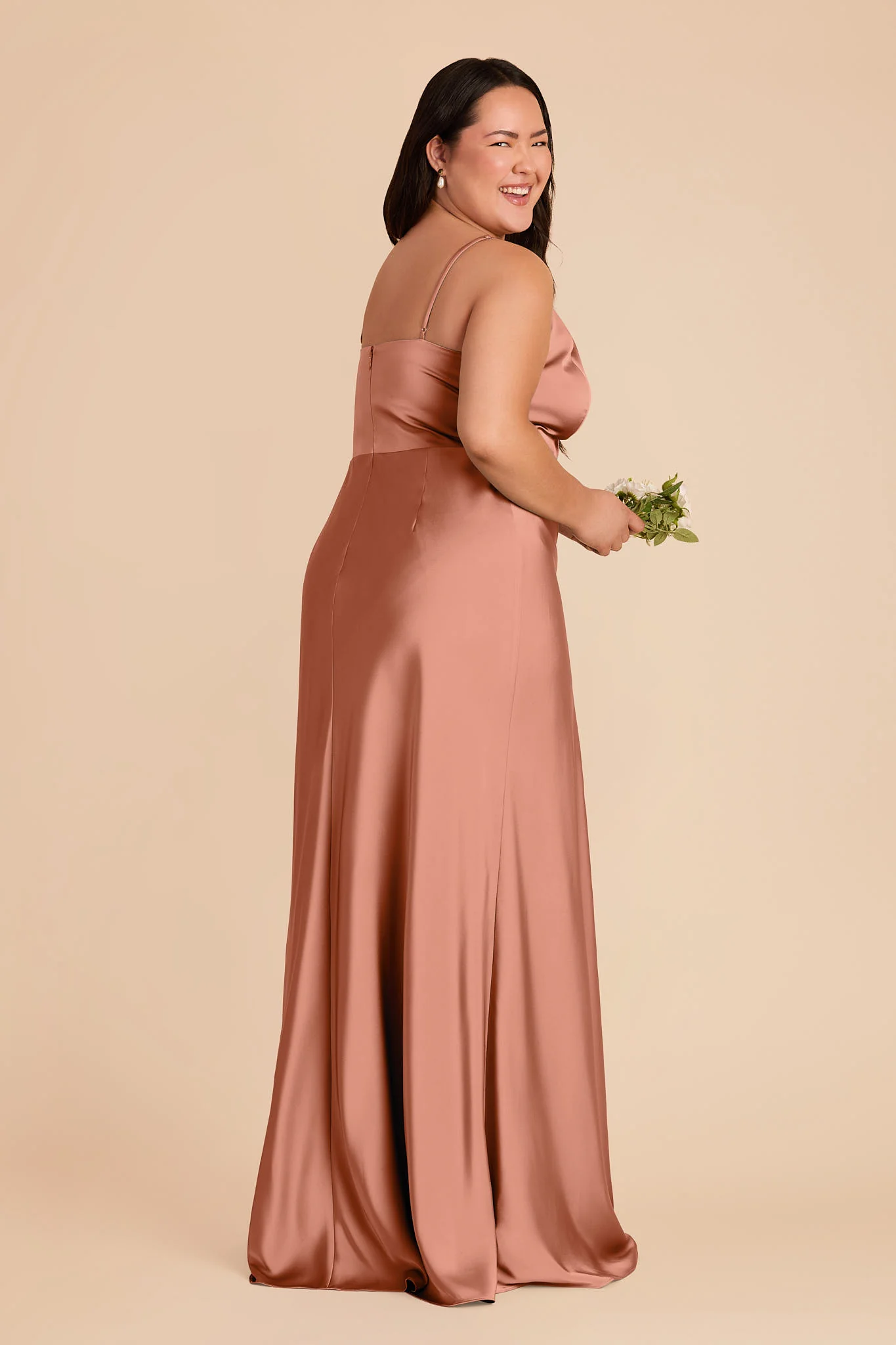 Theresa Matte Satin Dress - Desert Rose - Image 7