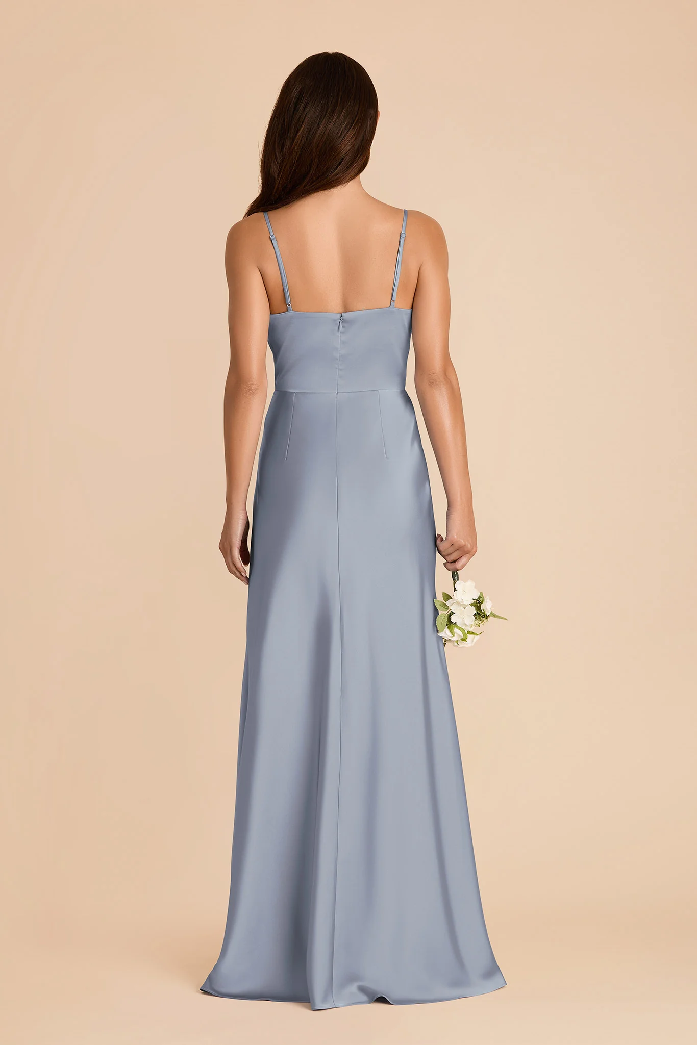 Theresa Matte Satin Dress - Dusty Blue - Image 5