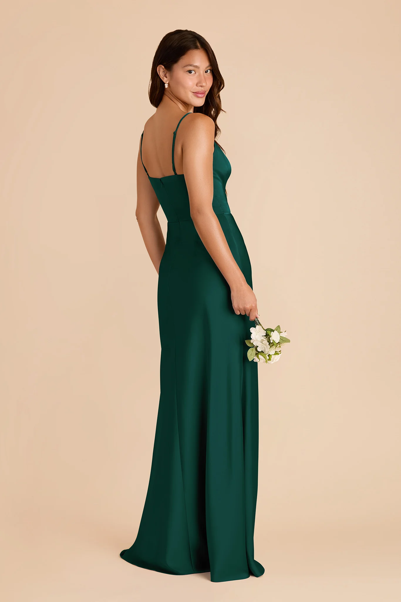 Theresa Matte Satin Dress - Emerald - Image 4