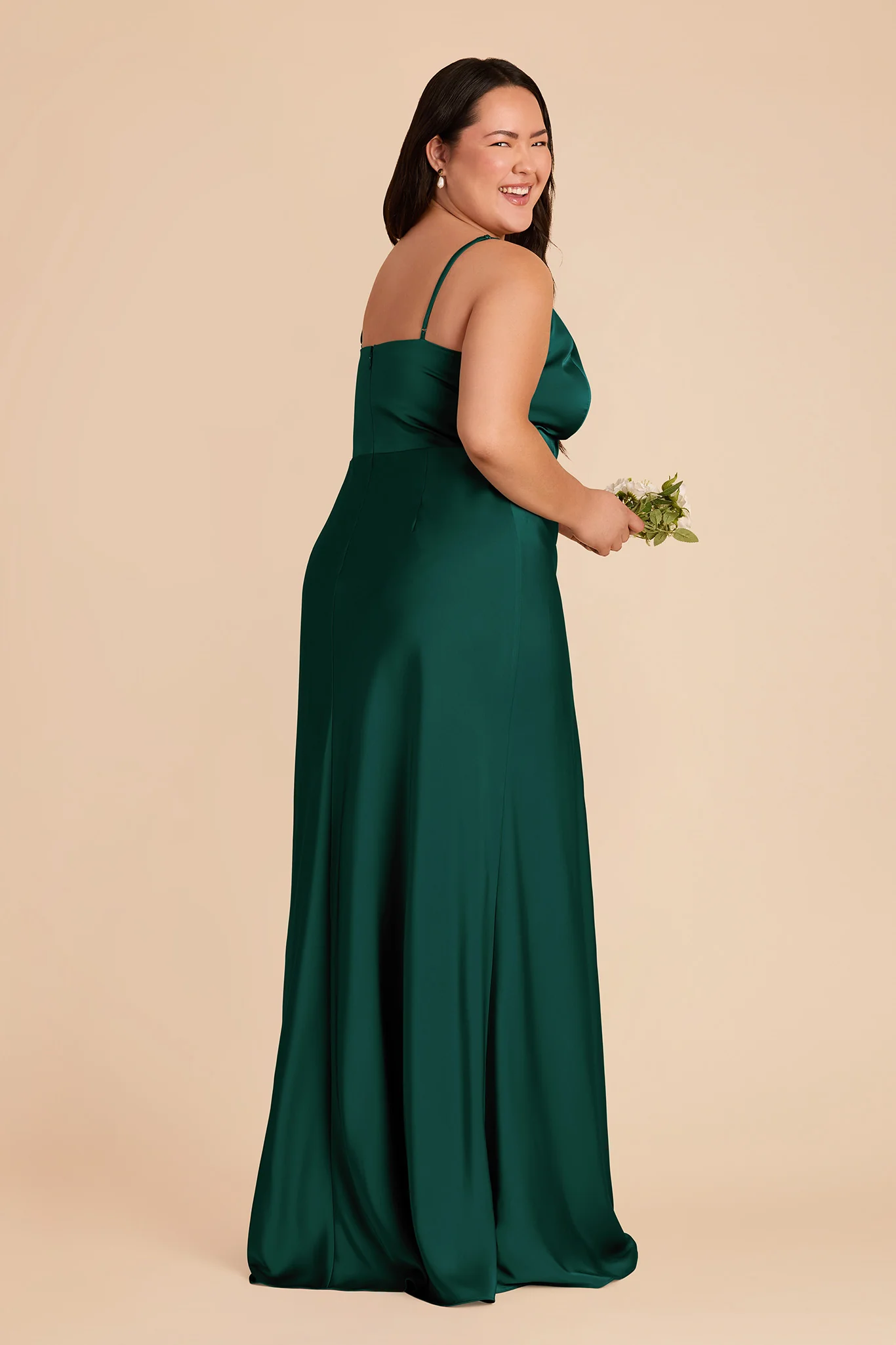 Theresa Matte Satin Dress - Emerald - Image 7