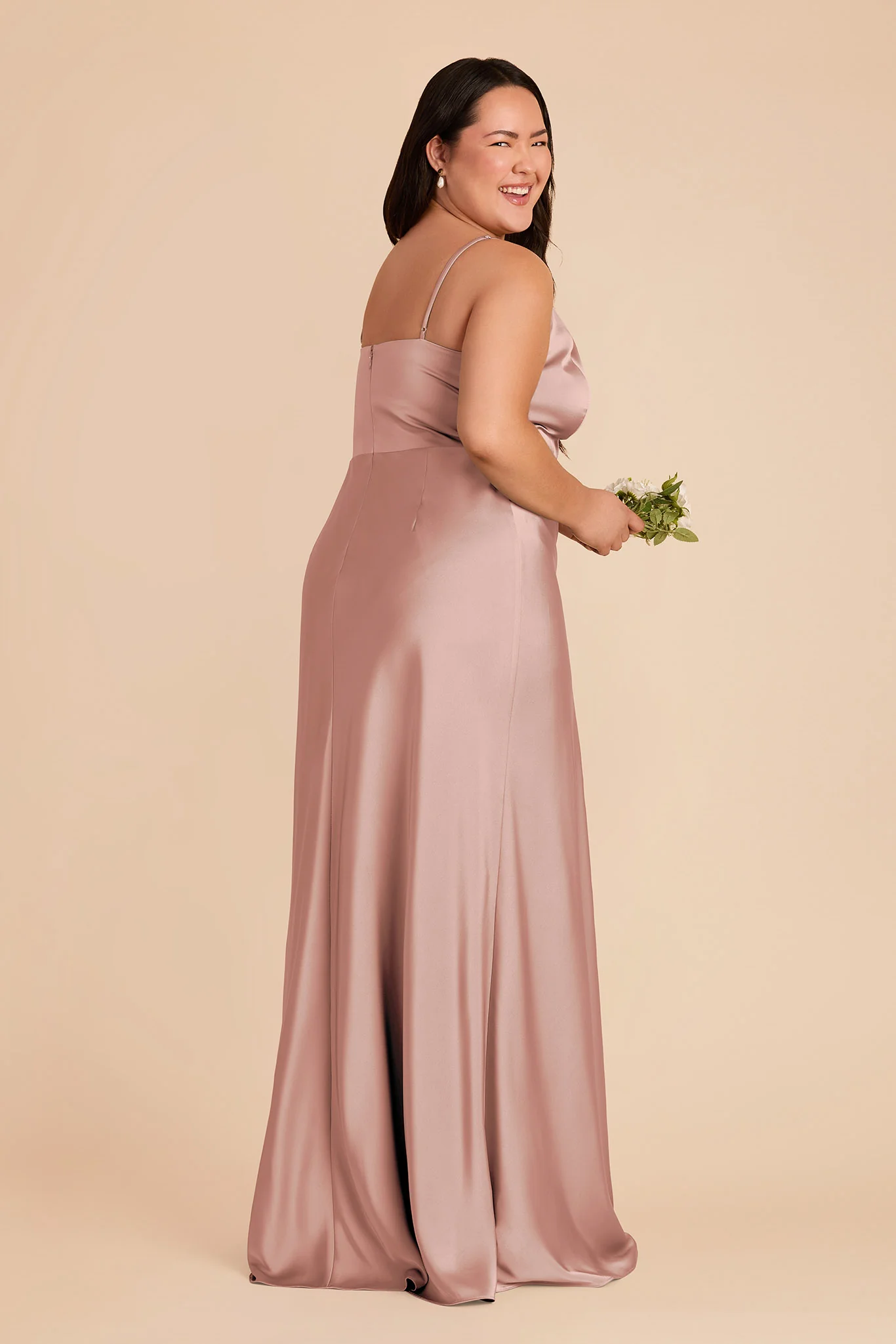 Theresa Matte Satin Dress - English Rose - Image 7
