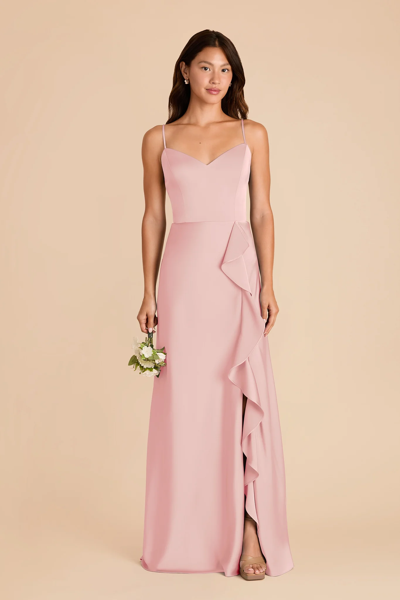 Theresa Matte Satin Dress - Fondant Pink