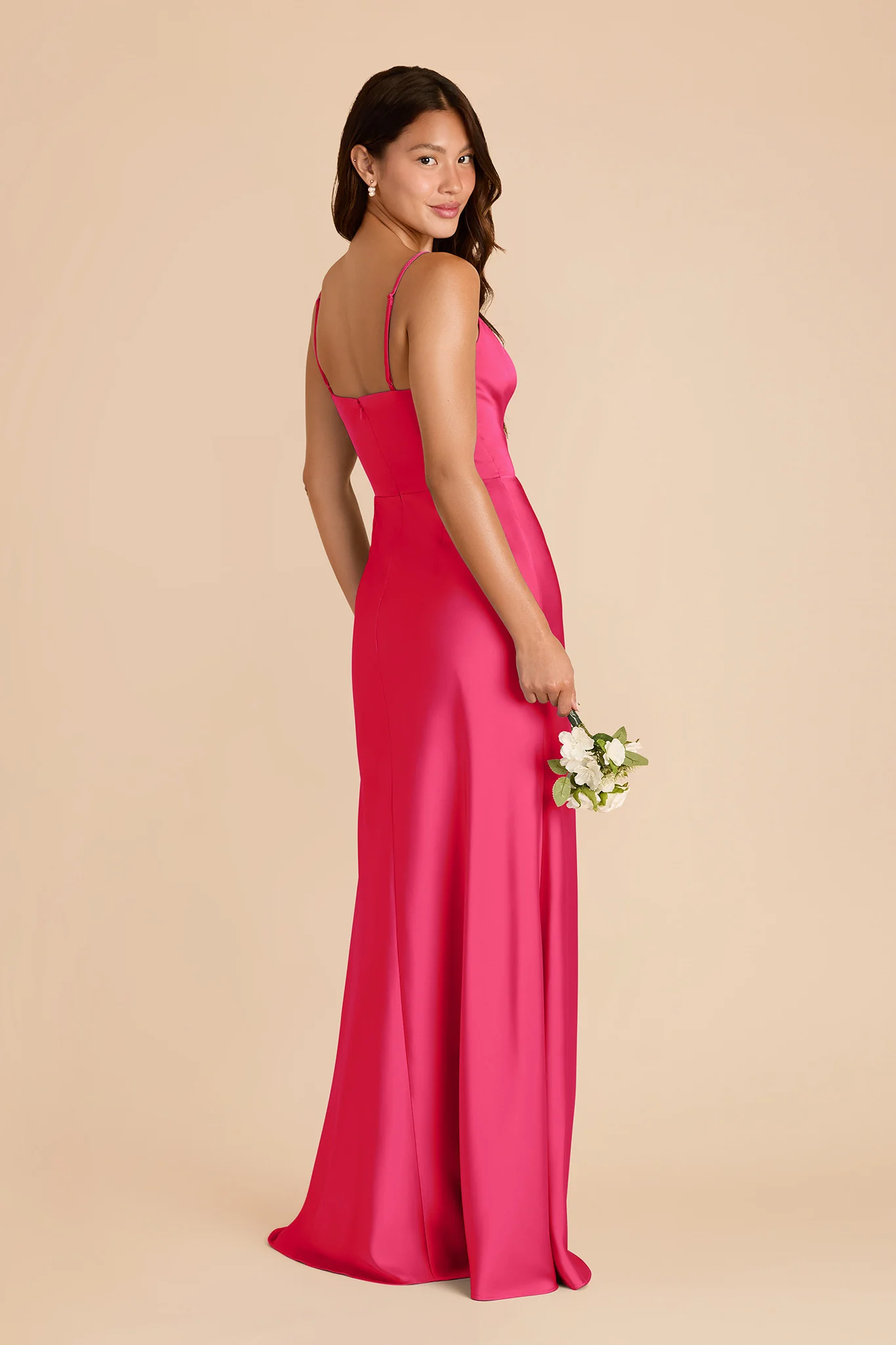 Theresa Matte Satin Dress - Fuchsia - Image 4