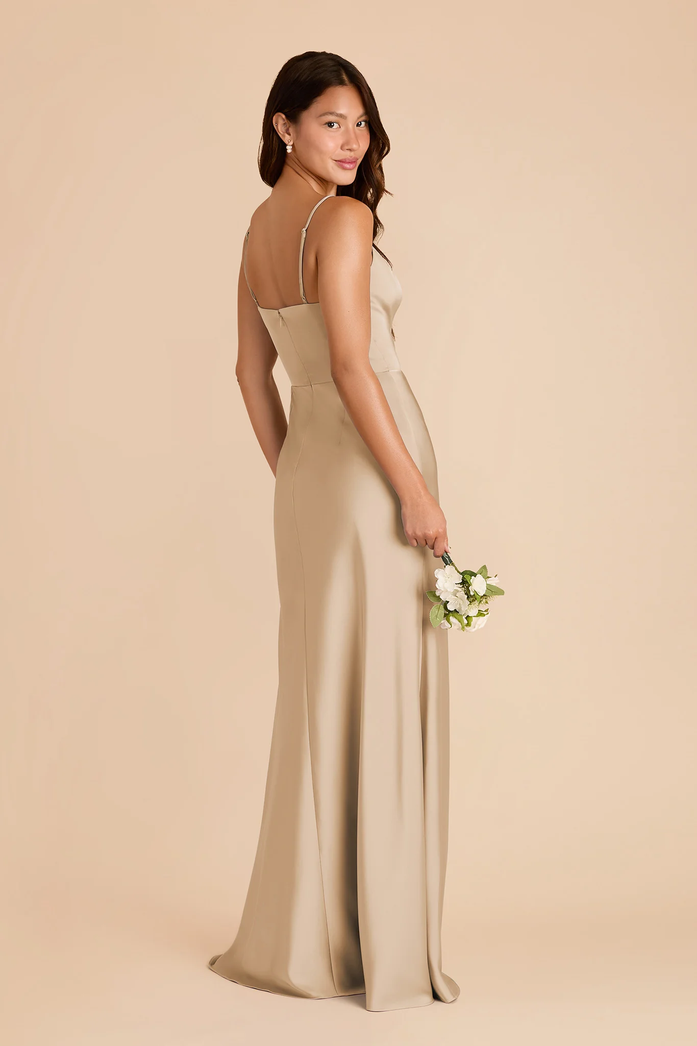Theresa Matte Satin Dress - Gold - Image 4