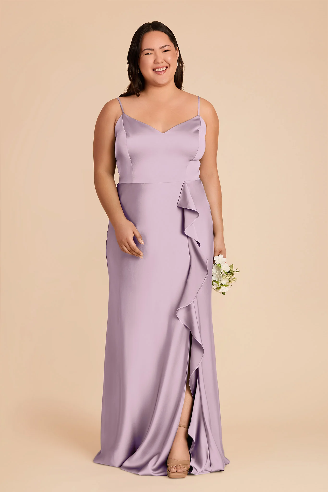 Theresa Matte Satin Dress - Lavender - Image 2