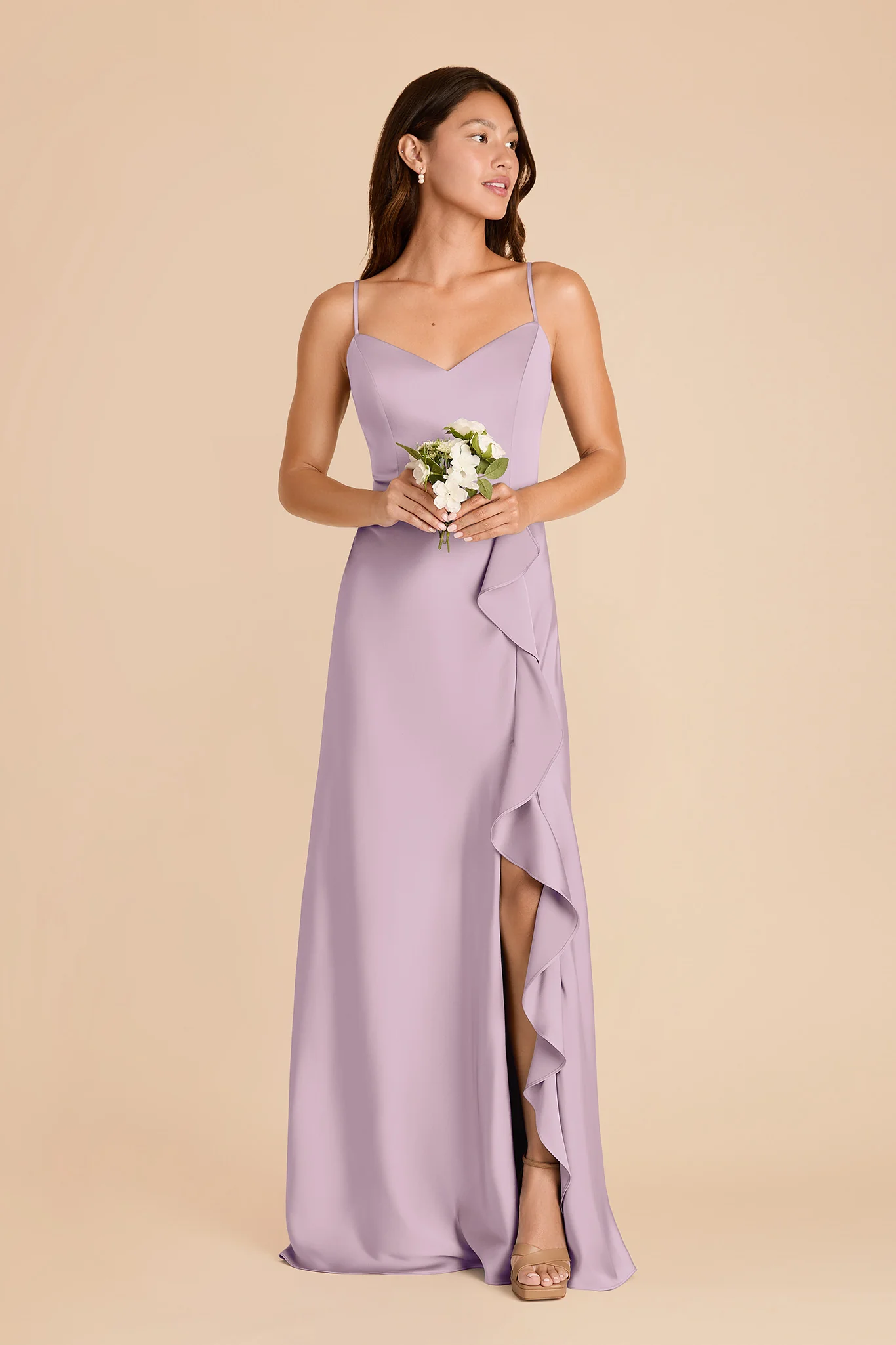 Theresa Matte Satin Dress - Lavender - Image 3