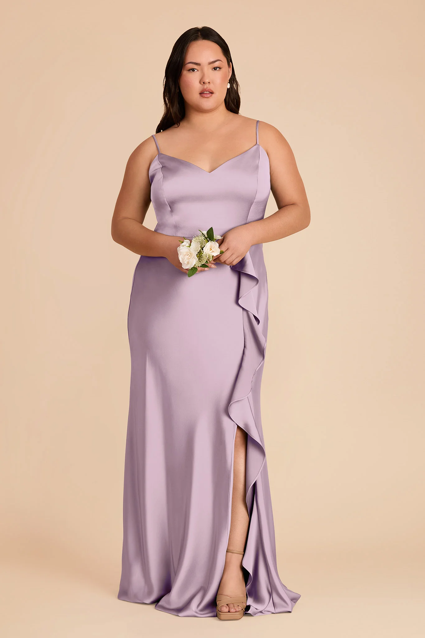 Theresa Matte Satin Dress - Lavender - Image 6