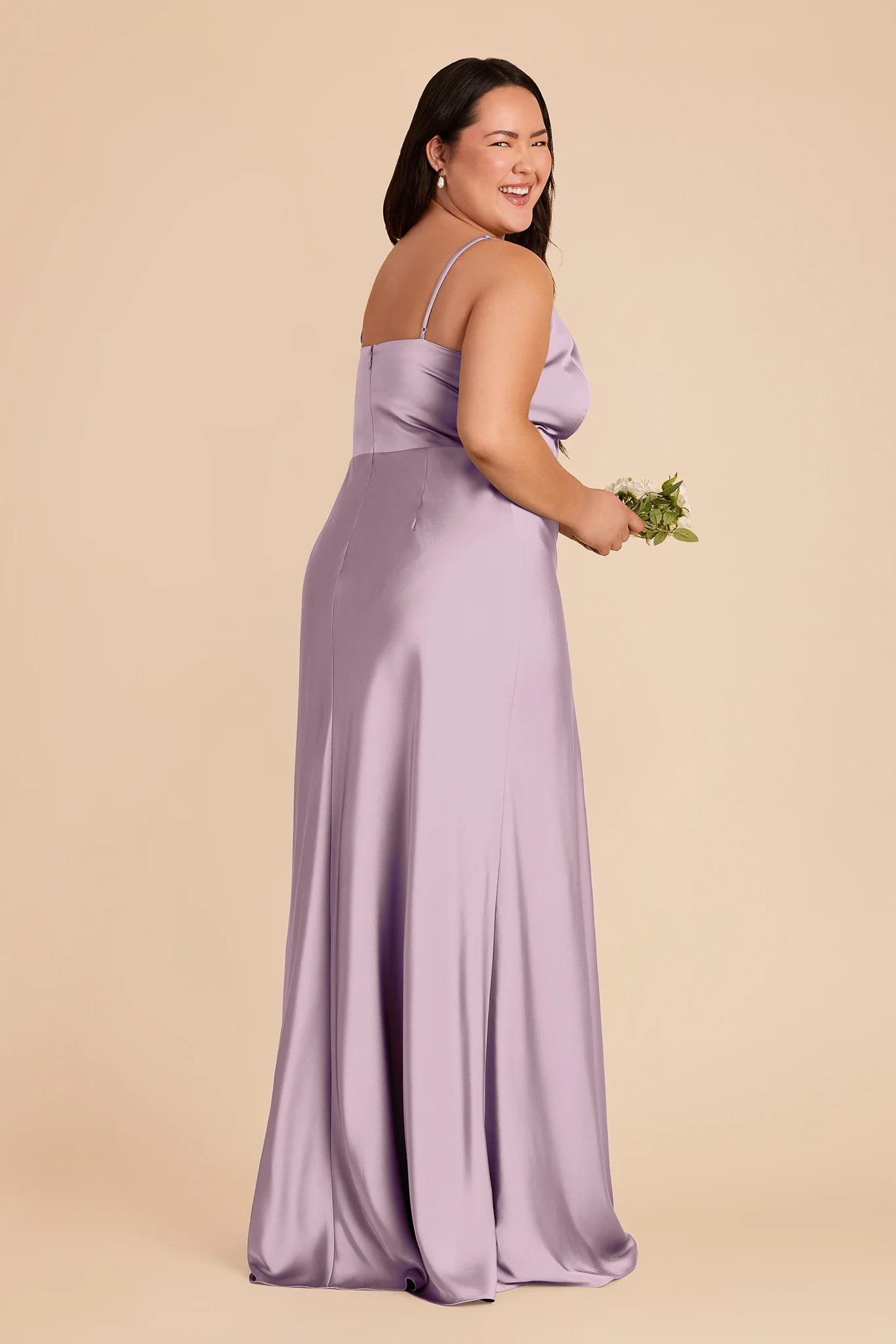 Theresa Matte Satin Dress - Lavender - Image 7