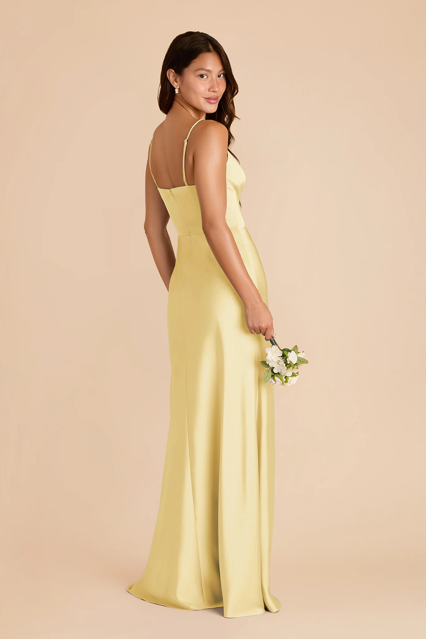 Theresa Matte Satin Dress - Lemon Sorbet - Image 4