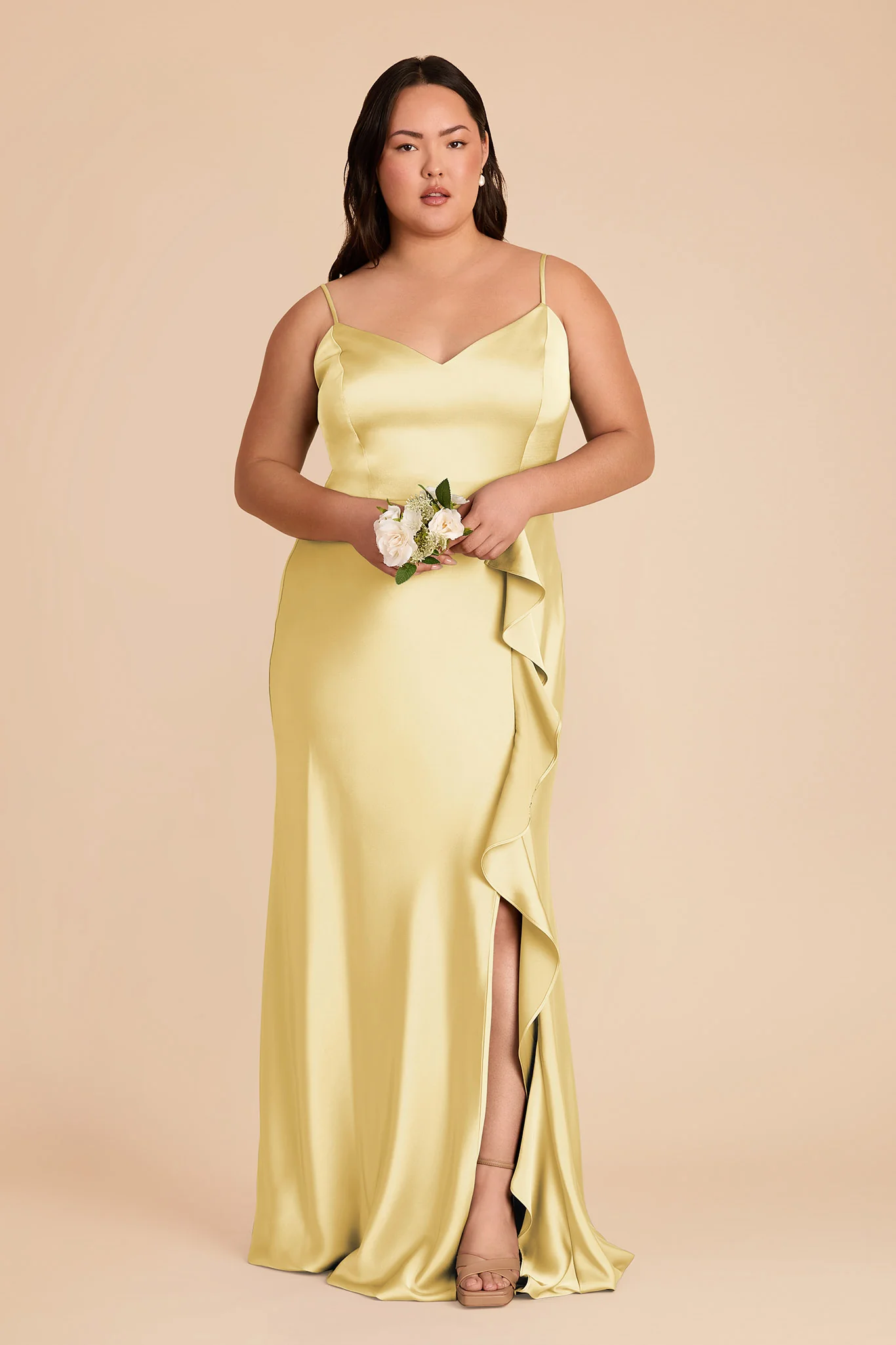 Theresa Matte Satin Dress - Lemon Sorbet - Image 6