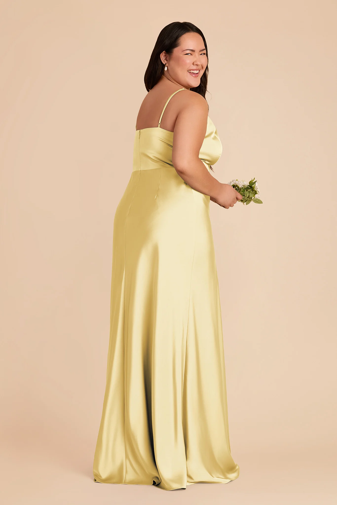 Theresa Matte Satin Dress - Lemon Sorbet - Image 7