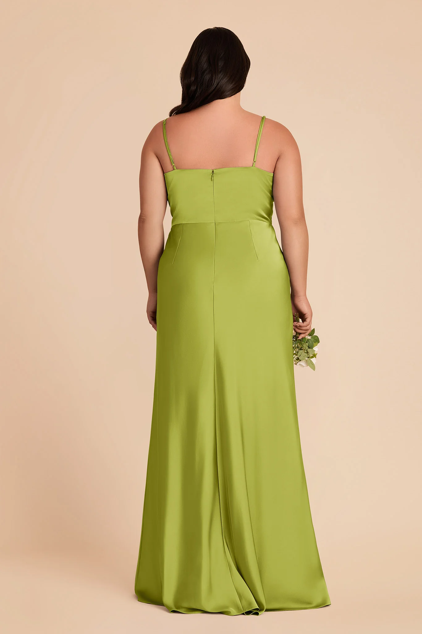 Theresa Matte Satin Dress - Matcha - Image 8
