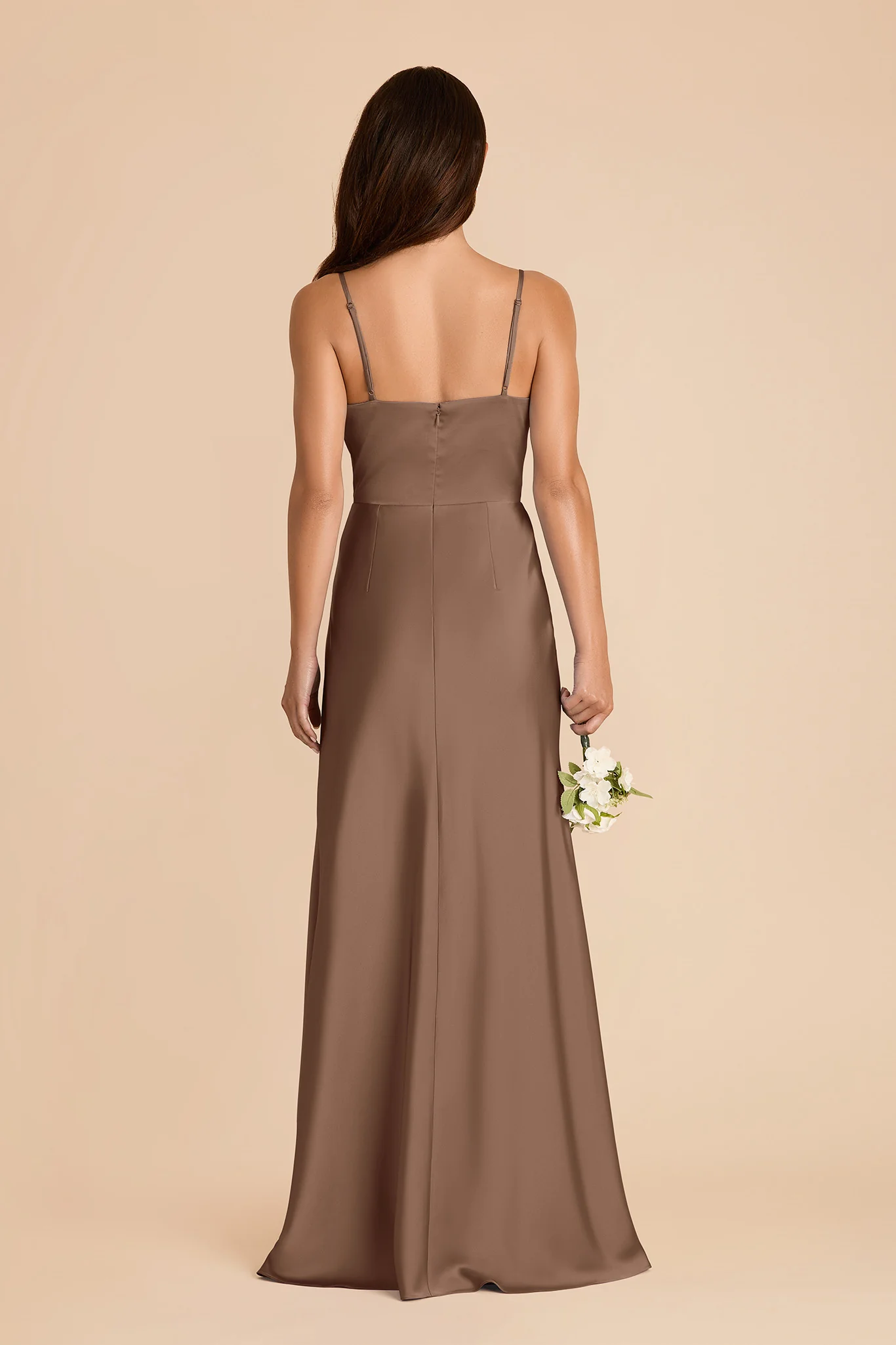 Theresa Matte Satin Dress - Mocha - Image 5