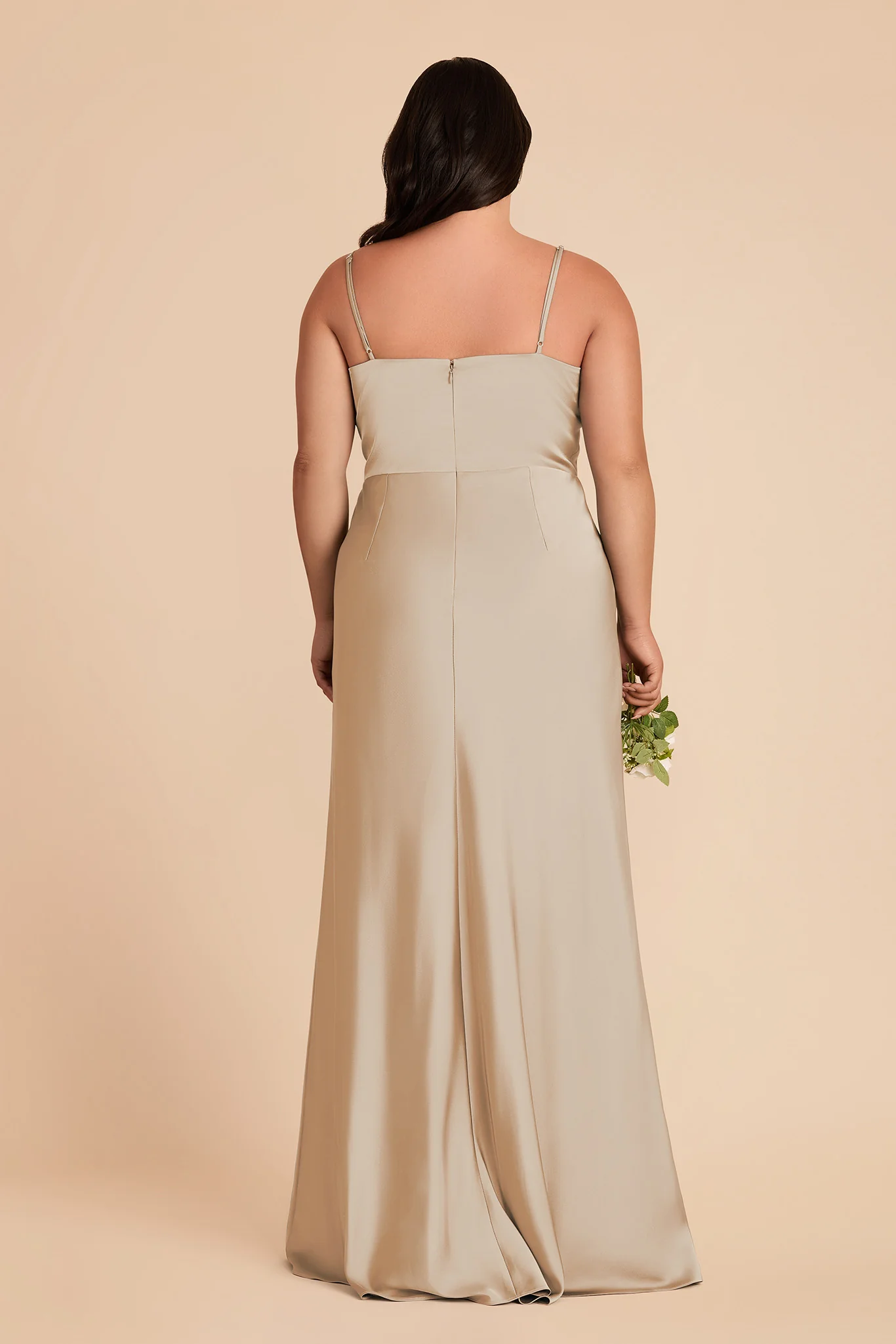 Theresa Matte Satin Dress - Neutral Champagne - Image 8