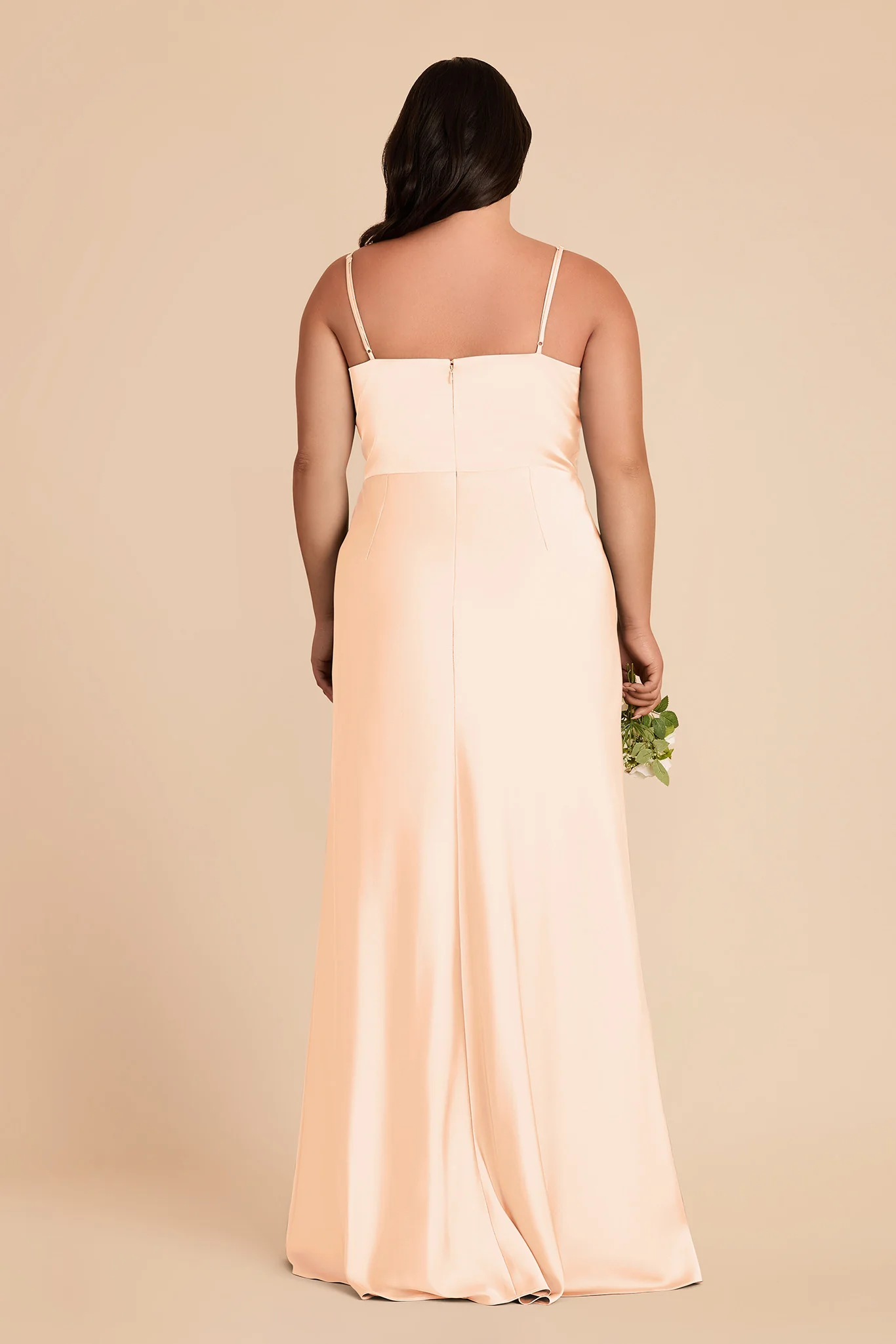 Theresa Matte Satin Dress - Peach Cream - Image 8