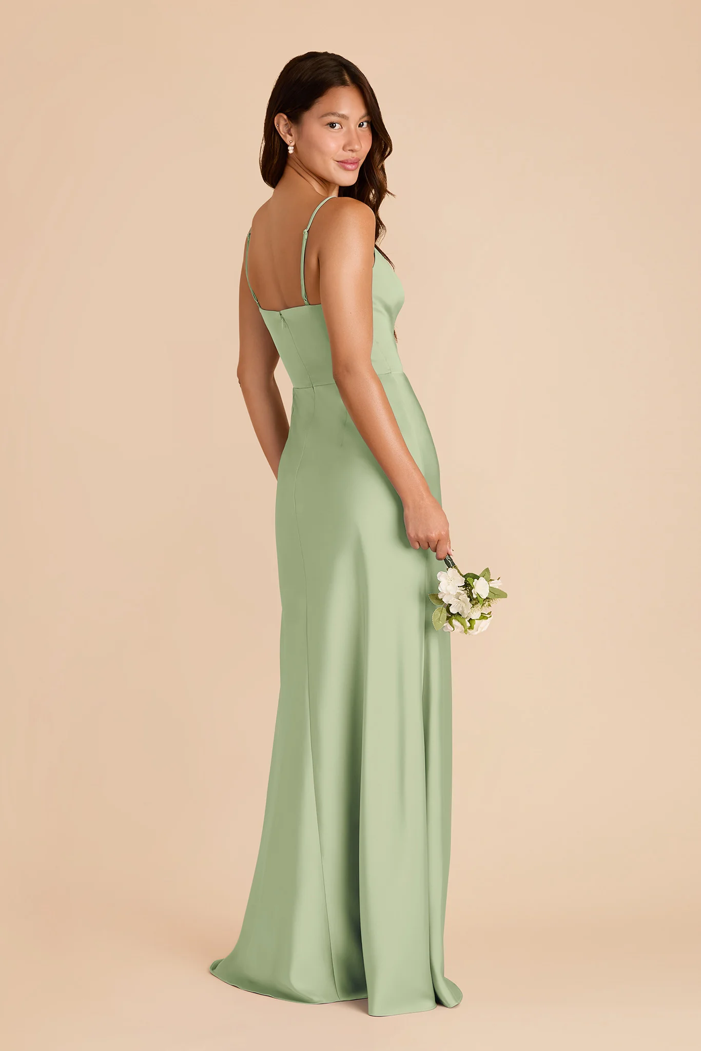 Theresa Matte Satin Dress - Pistachio - Image 4