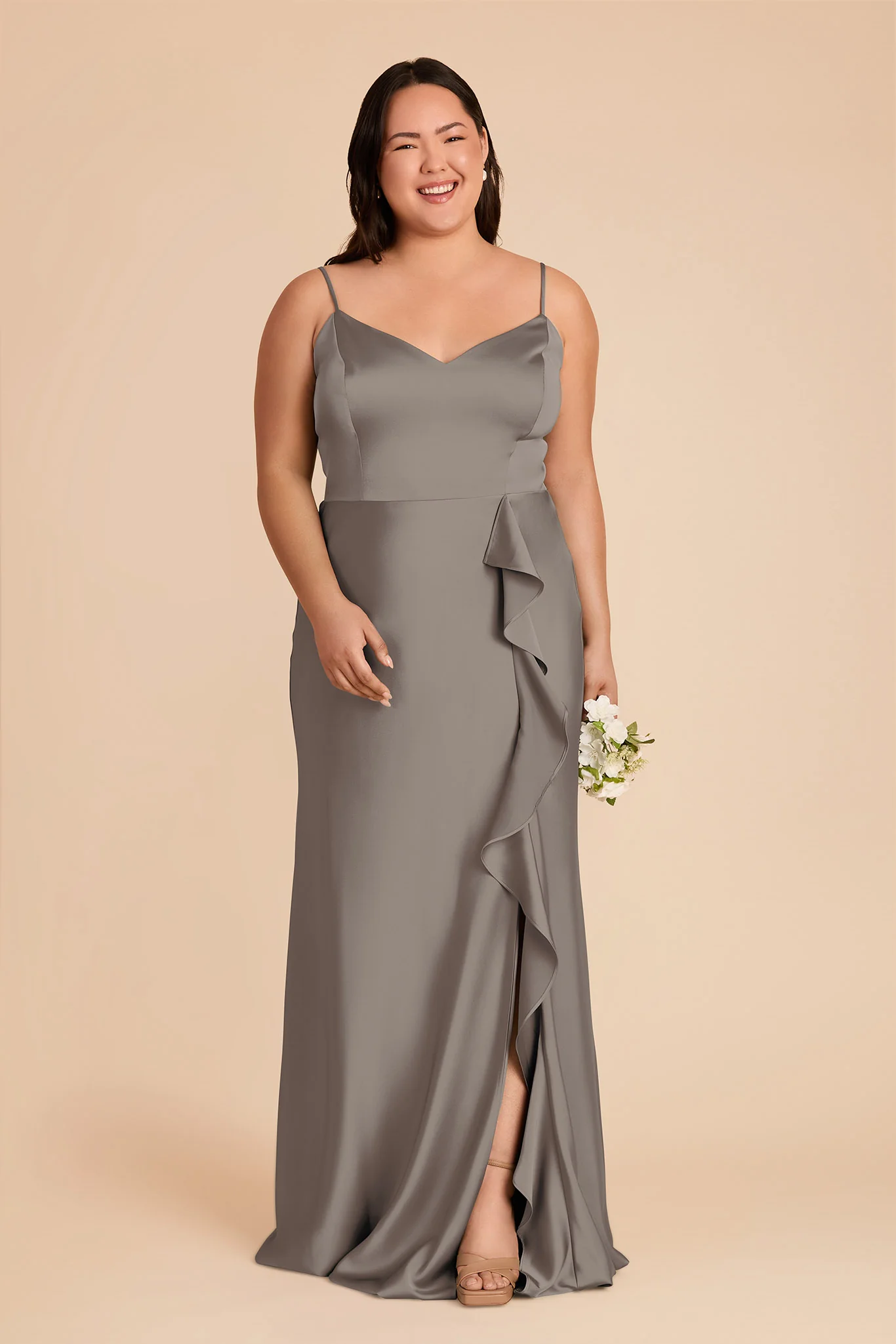 Theresa Matte Satin Dress - Quartz - Image 2