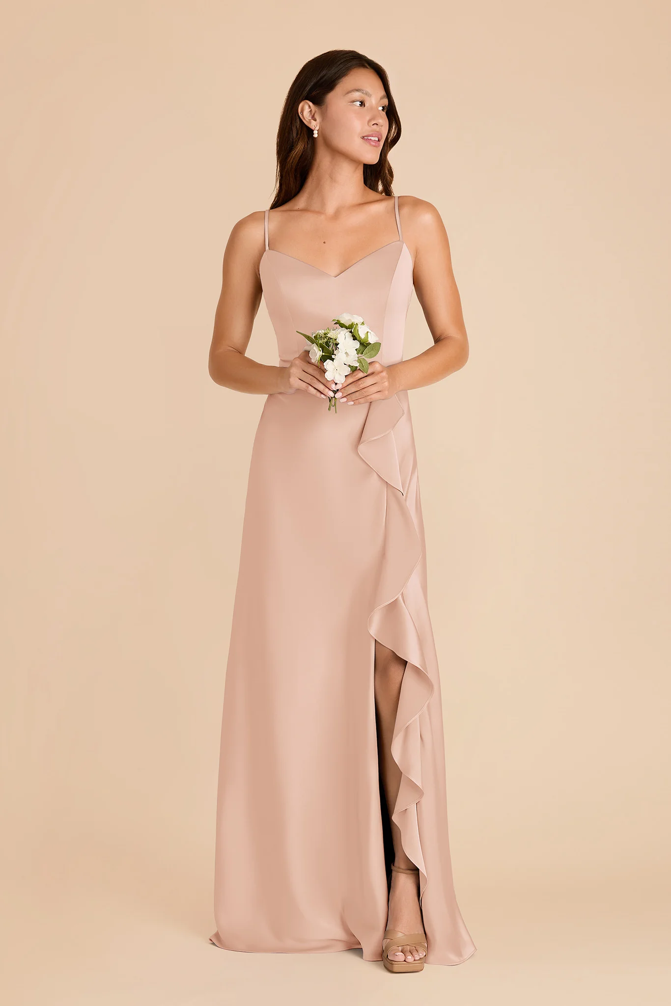 Theresa Matte Satin Dress - Rose Gold - Image 3