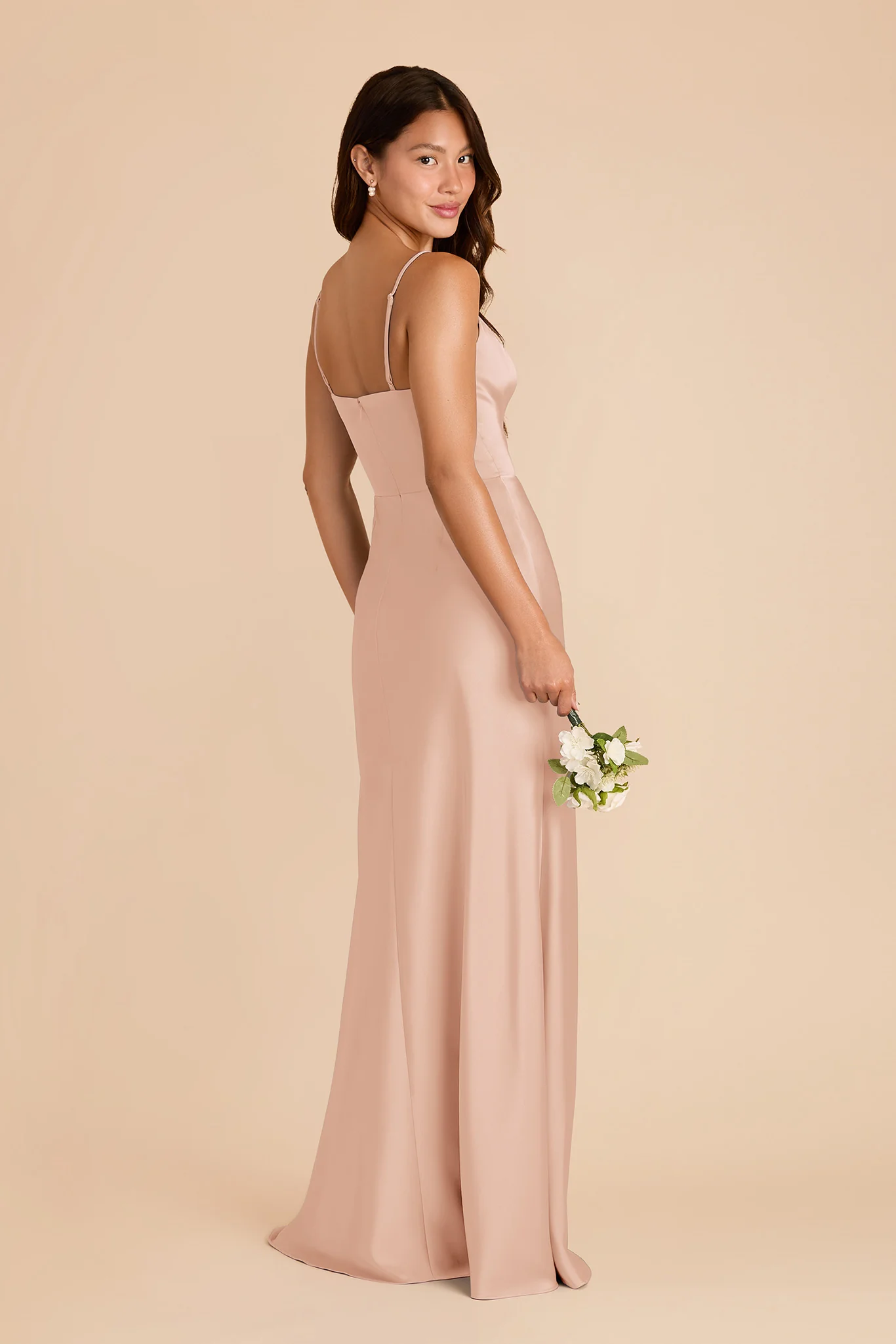 Theresa Matte Satin Dress - Rose Gold - Image 4