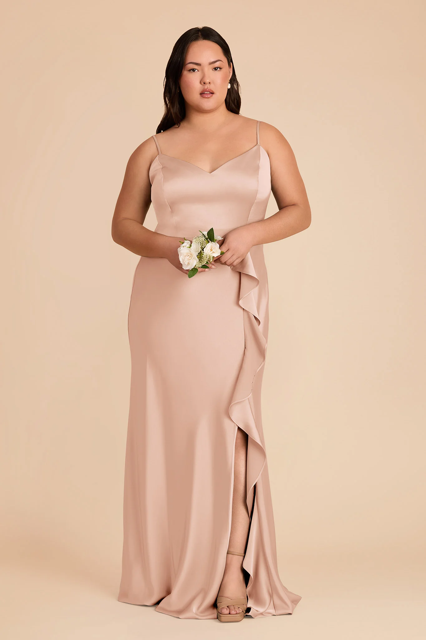 Theresa Matte Satin Dress - Rose Gold - Image 6