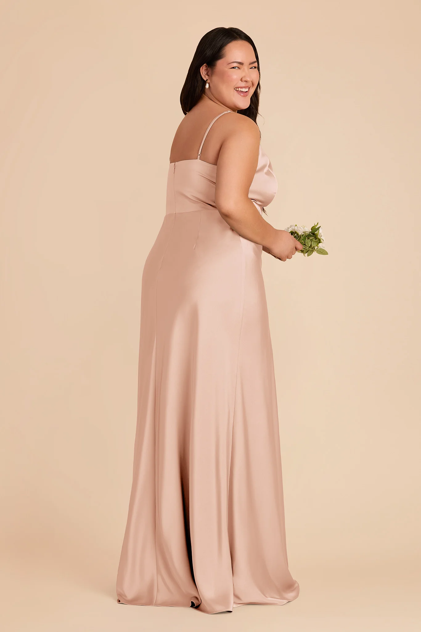 Theresa Matte Satin Dress - Rose Gold - Image 7