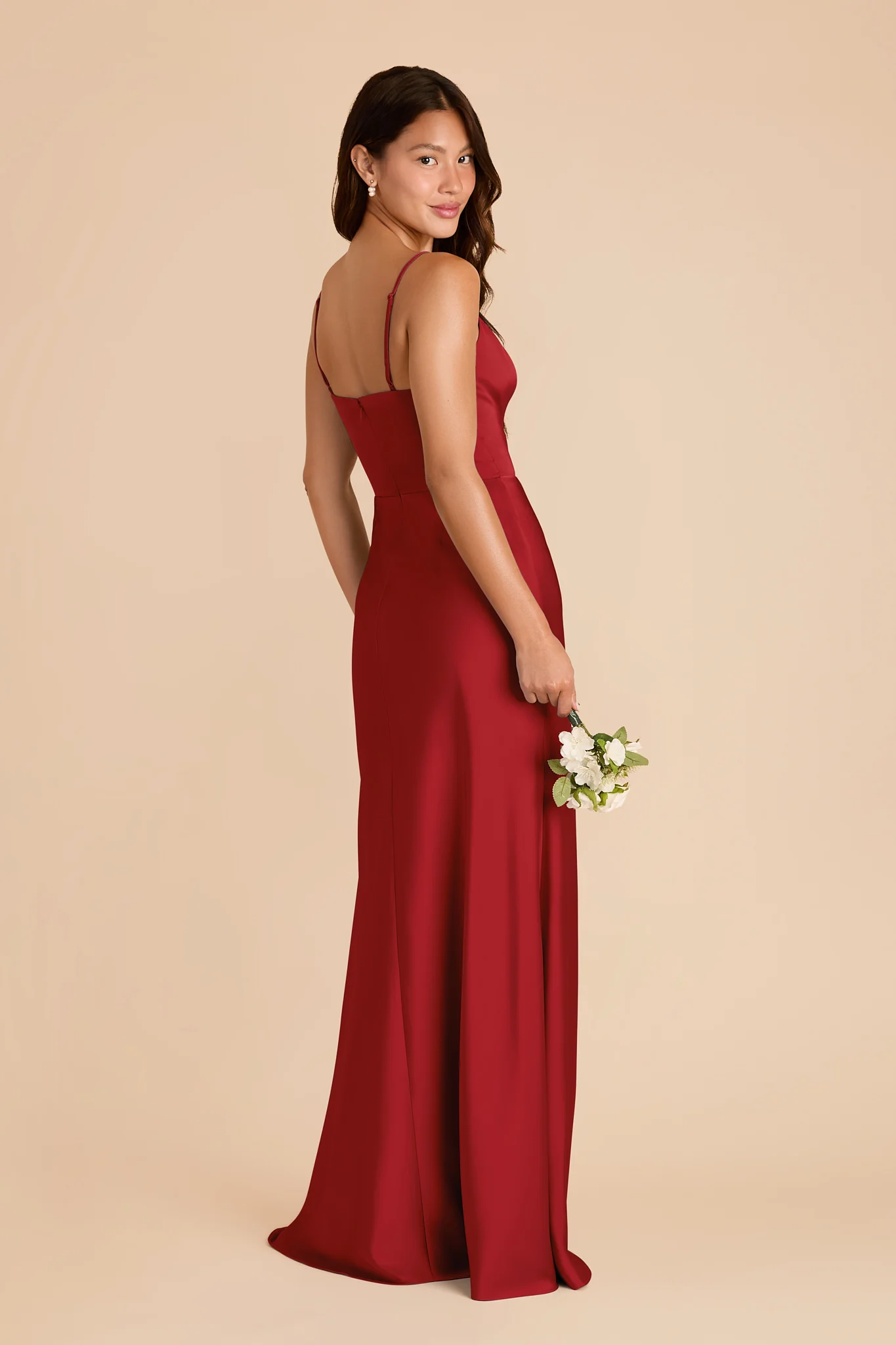 Theresa Matte Satin Dress - Ruby Red - Image 4