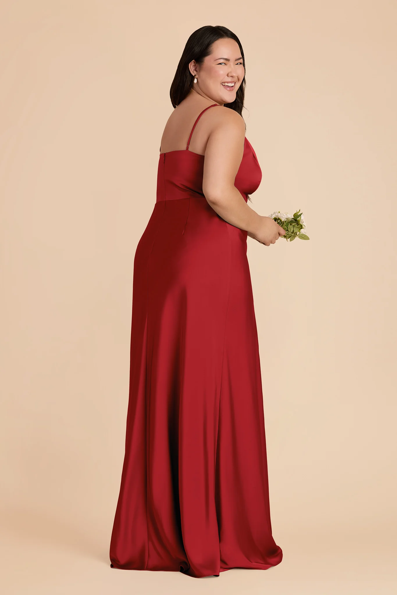 Theresa Matte Satin Dress - Ruby Red - Image 7