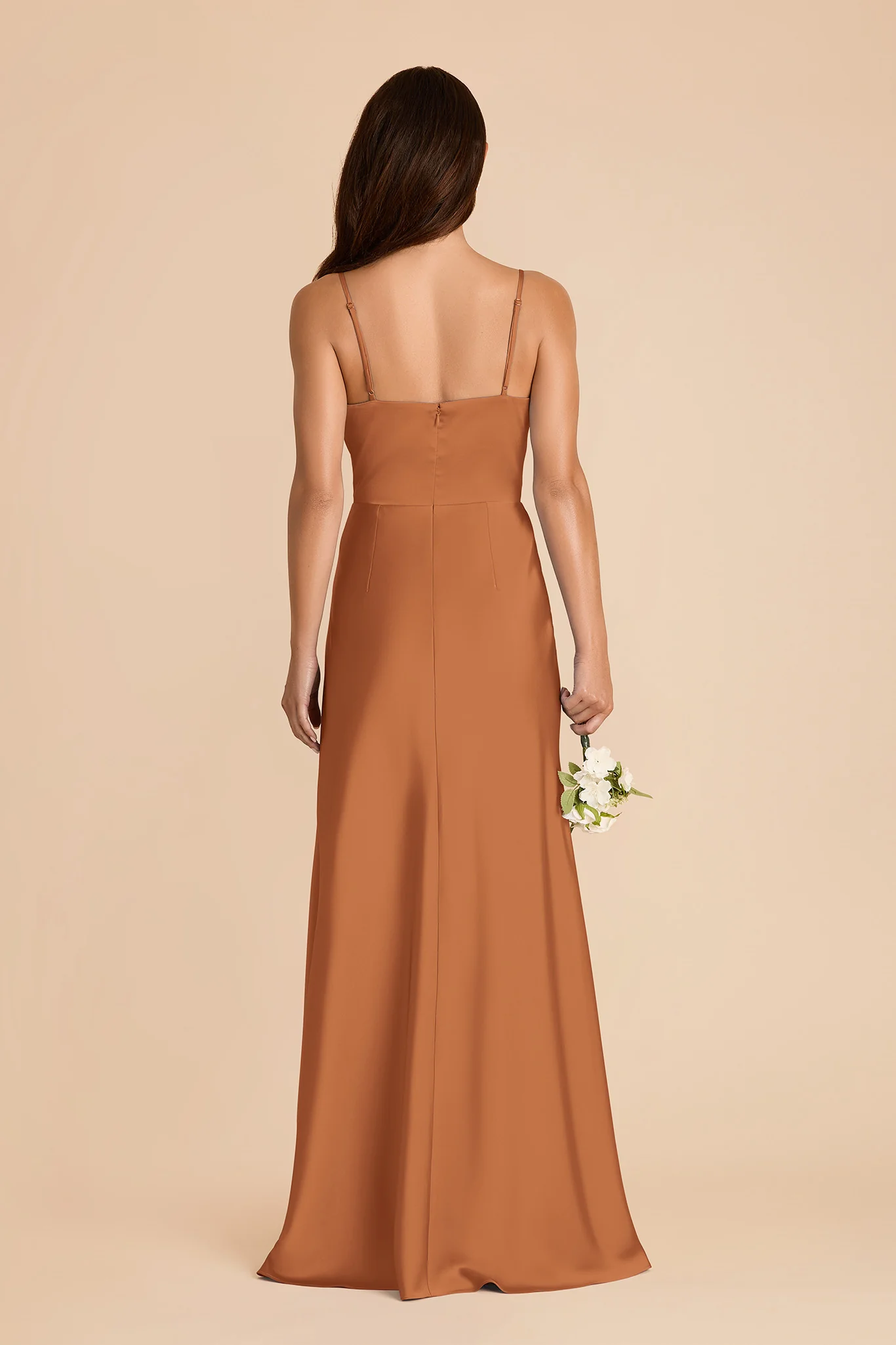 Theresa Matte Satin Dress - Rust - Image 5